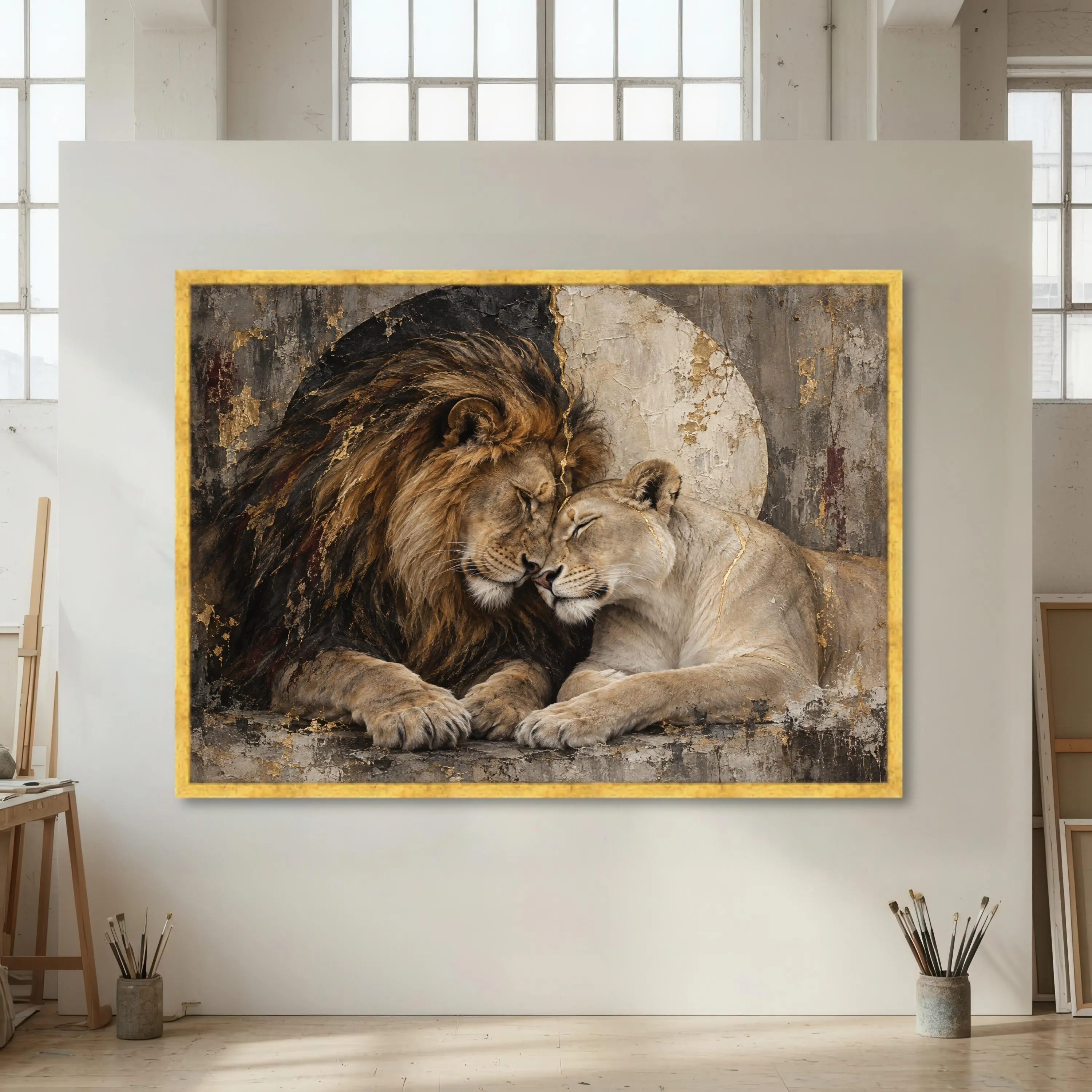 Majestic Lion and Lioness Canvas Print, Wild Animal Wall Art, Nature Decor for Living Room, Bedroom or Office, lion canvas art - image 3