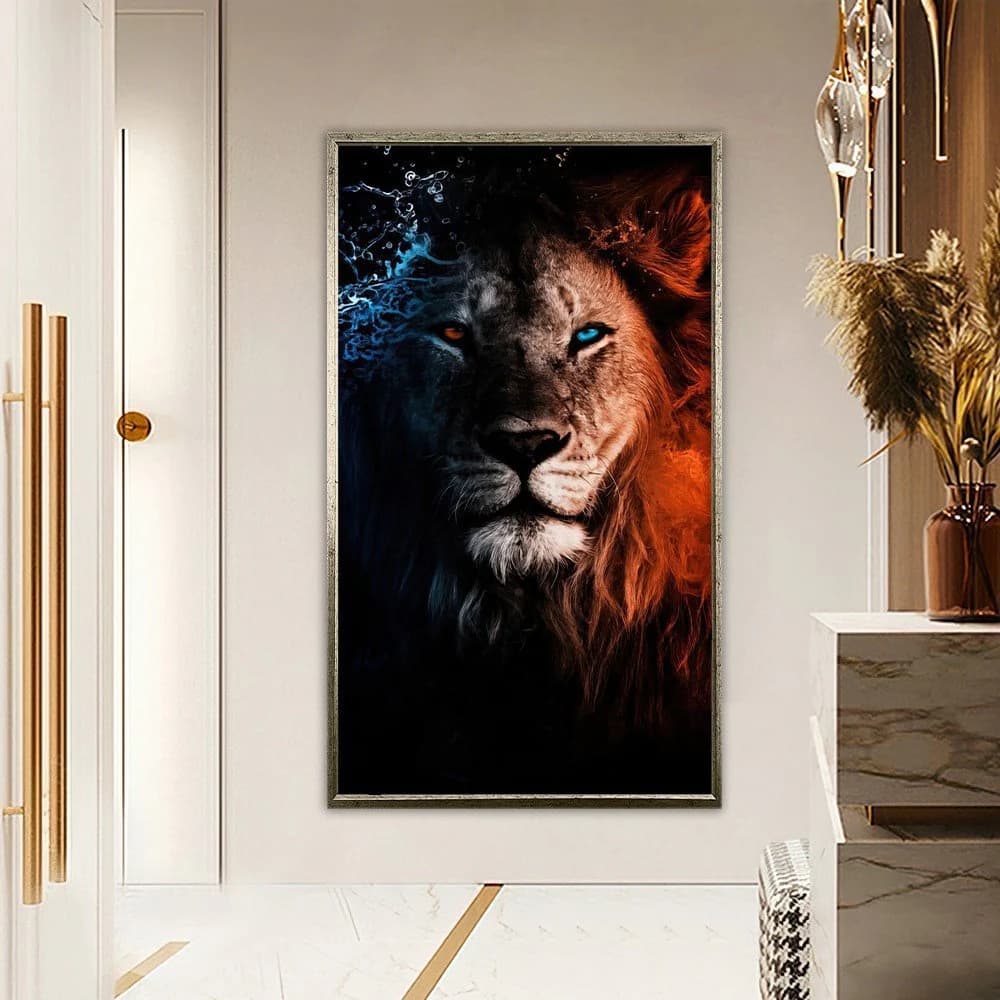 Lion Wall Art, Colorful Canvas Art, Animal Wall Art, Canvas Wall Art, Modern Wall Art, Animal Canvas Print, Home Decor, Room Wall Art, Natur - image 3