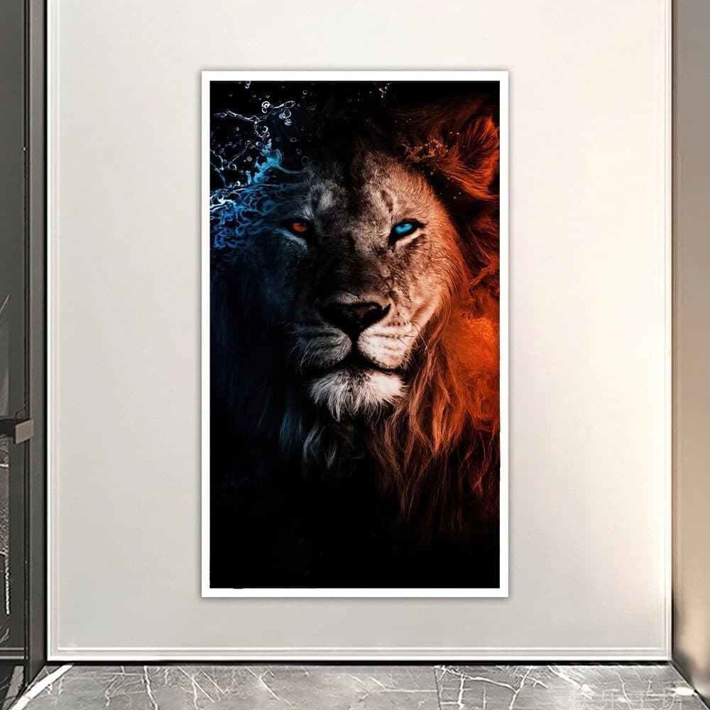 Lion Wall Art, Colorful Canvas Art, Animal Wall Art, Canvas Wall Art, Modern Wall Art, Animal Canvas Print, Home Decor, Room Wall Art, Natur - image 5