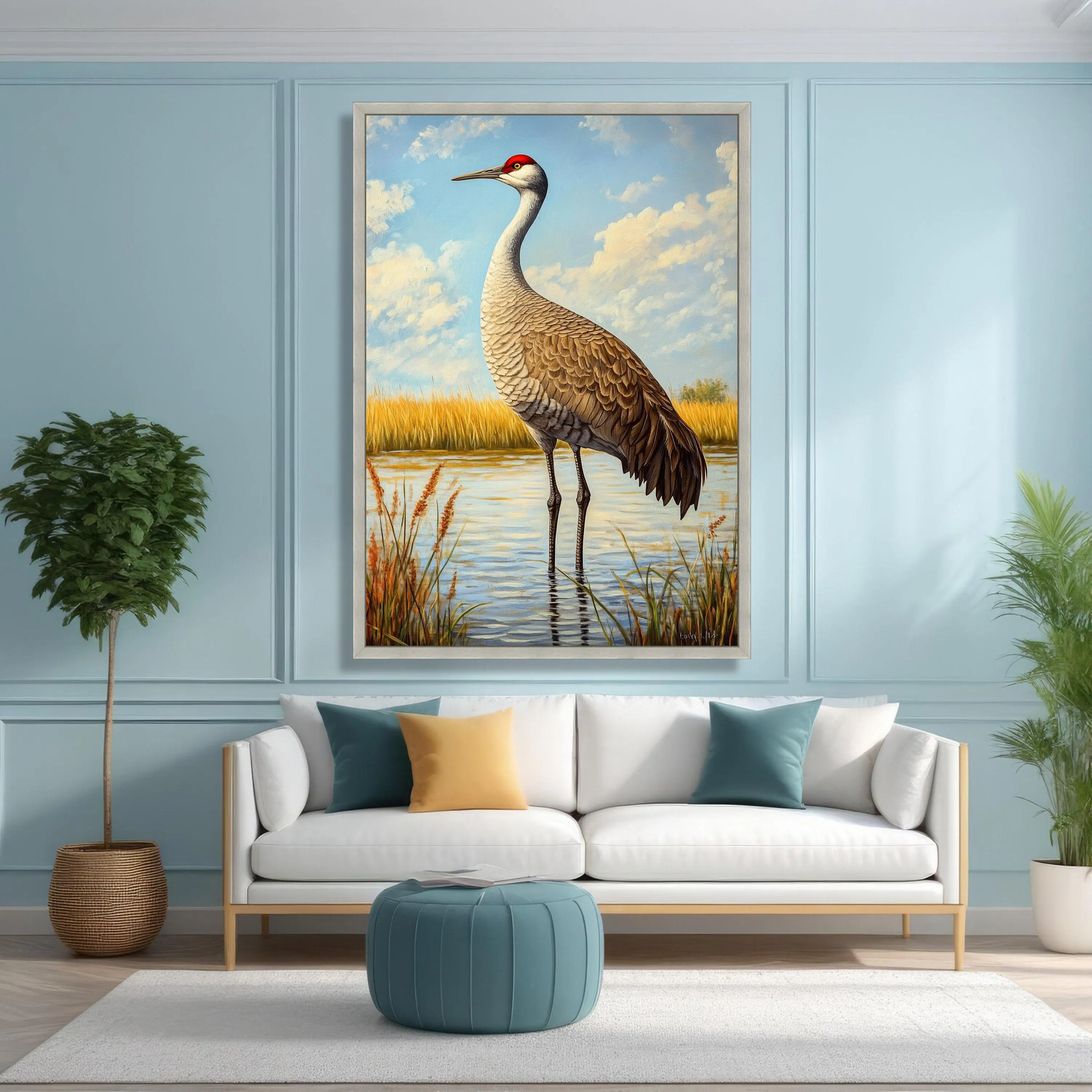 Majestic Sandhill Crane Canvas, Nature Wildlife Wall Art, Bird Scene Painting, Marshland Landscape Canvas, Home Decor Ready to Hang - image 5