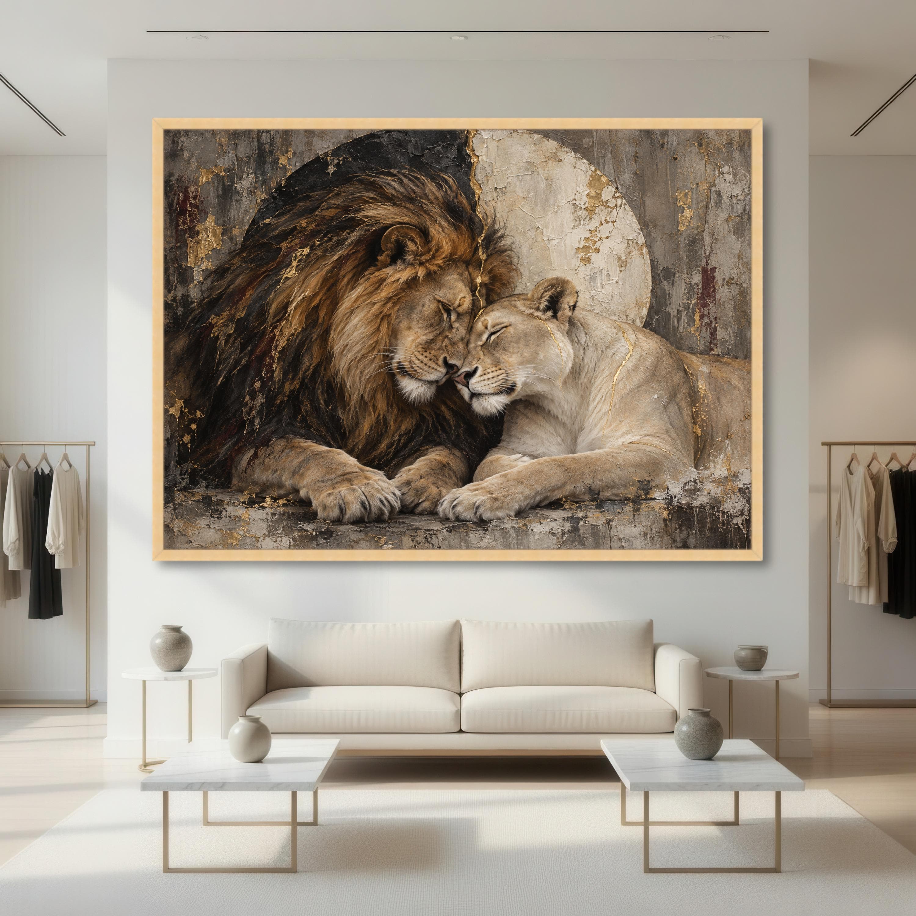 Majestic Lion and Lioness Canvas Print, Wild Animal Wall Art, Nature Decor for Living Room, Bedroom or Office, lion canvas art - image 5