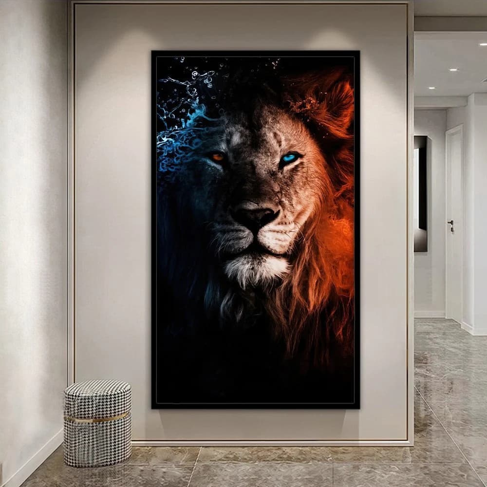 Lion Wall Art, Colorful Canvas Art, Animal Wall Art, Canvas Wall Art, Modern Wall Art, Animal Canvas Print, Home Decor, Room Wall Art, Natur - image 4