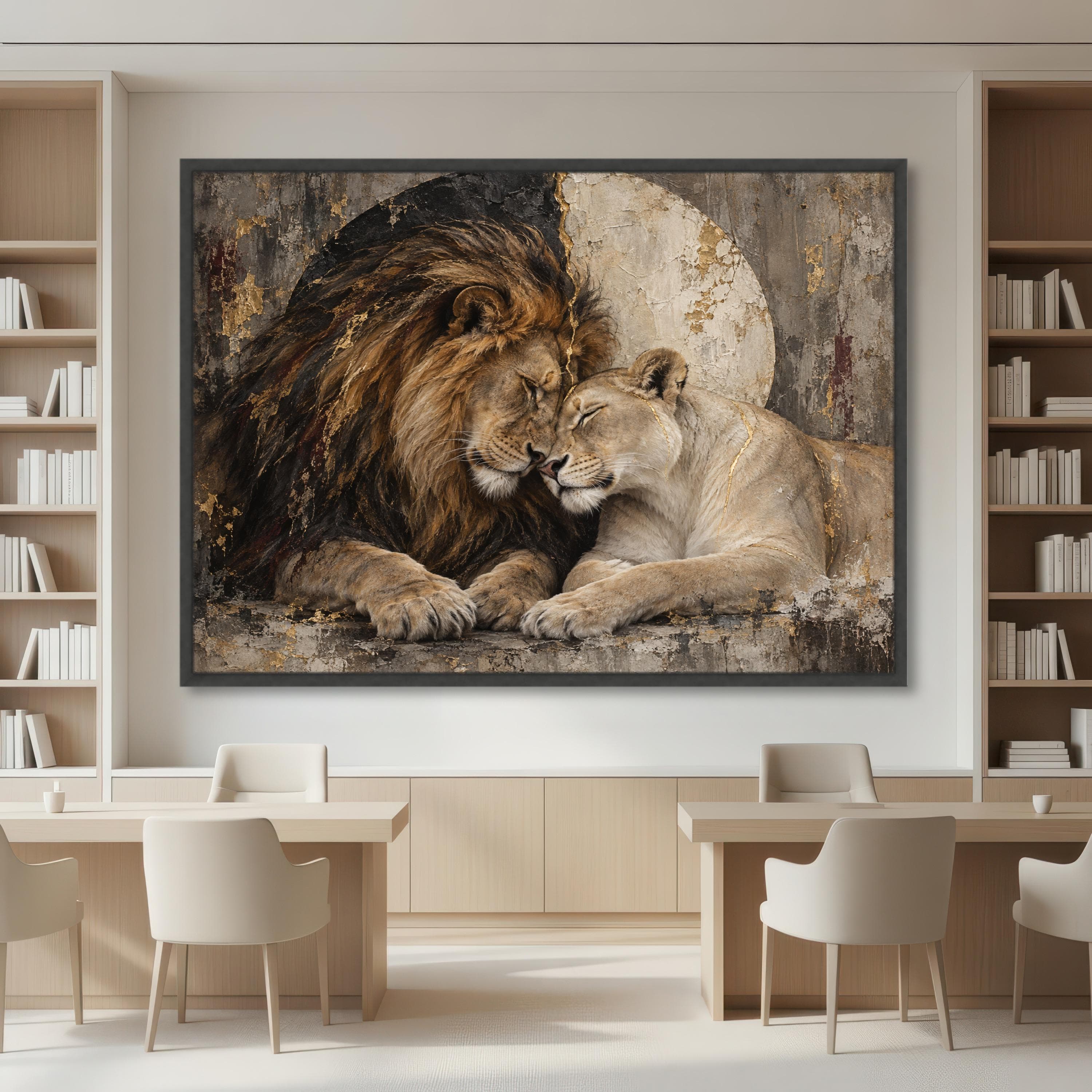 Majestic Lion and Lioness Canvas Print, Wild Animal Wall Art, Nature Decor for Living Room, Bedroom or Office, lion canvas art - image 4