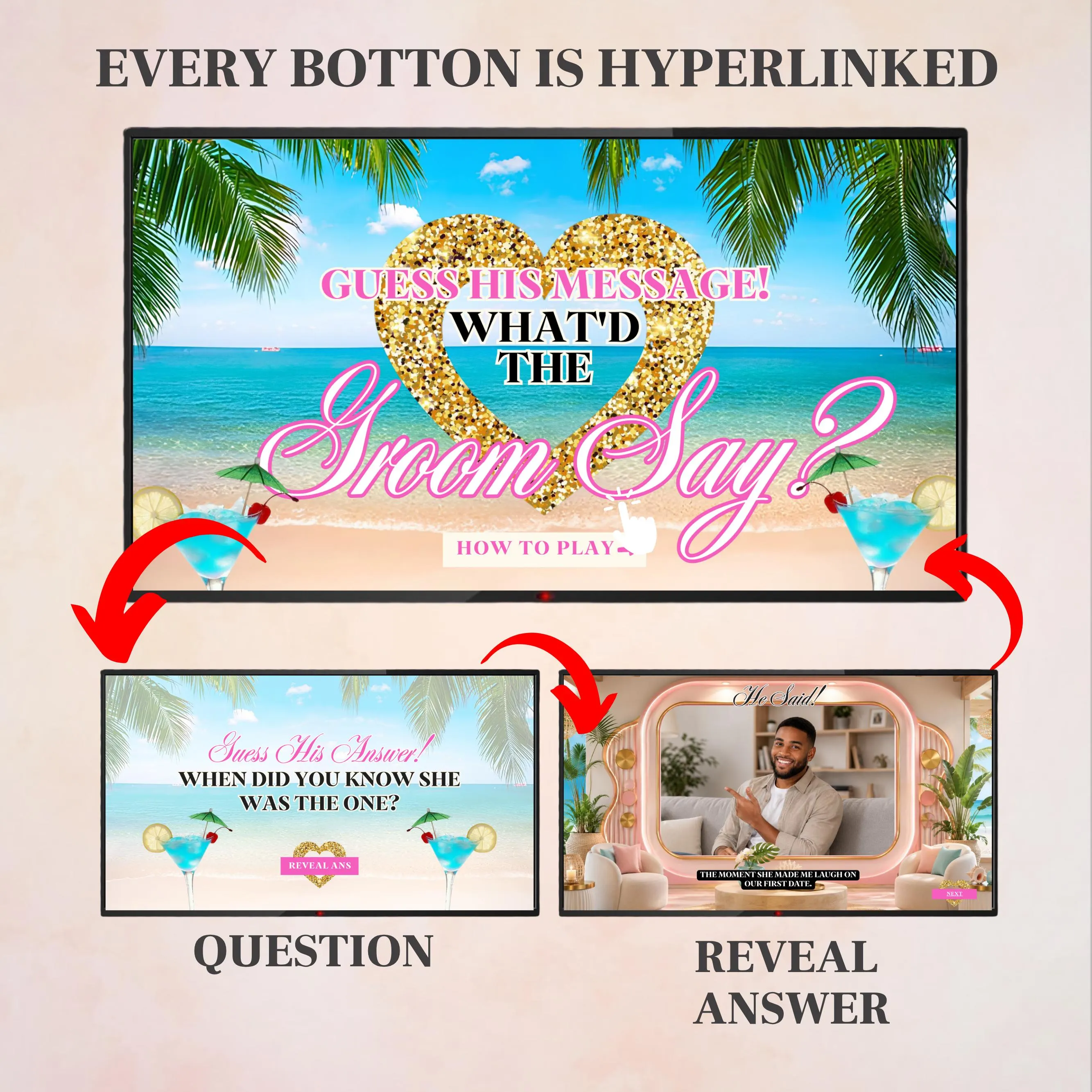 Island Vibes Mr & Mrs Game: Bachelorette Party Game,What'd the Groom Say?Bach Island Gender Swap Truth or Dare Bachelorette Party Game Canva - image 4