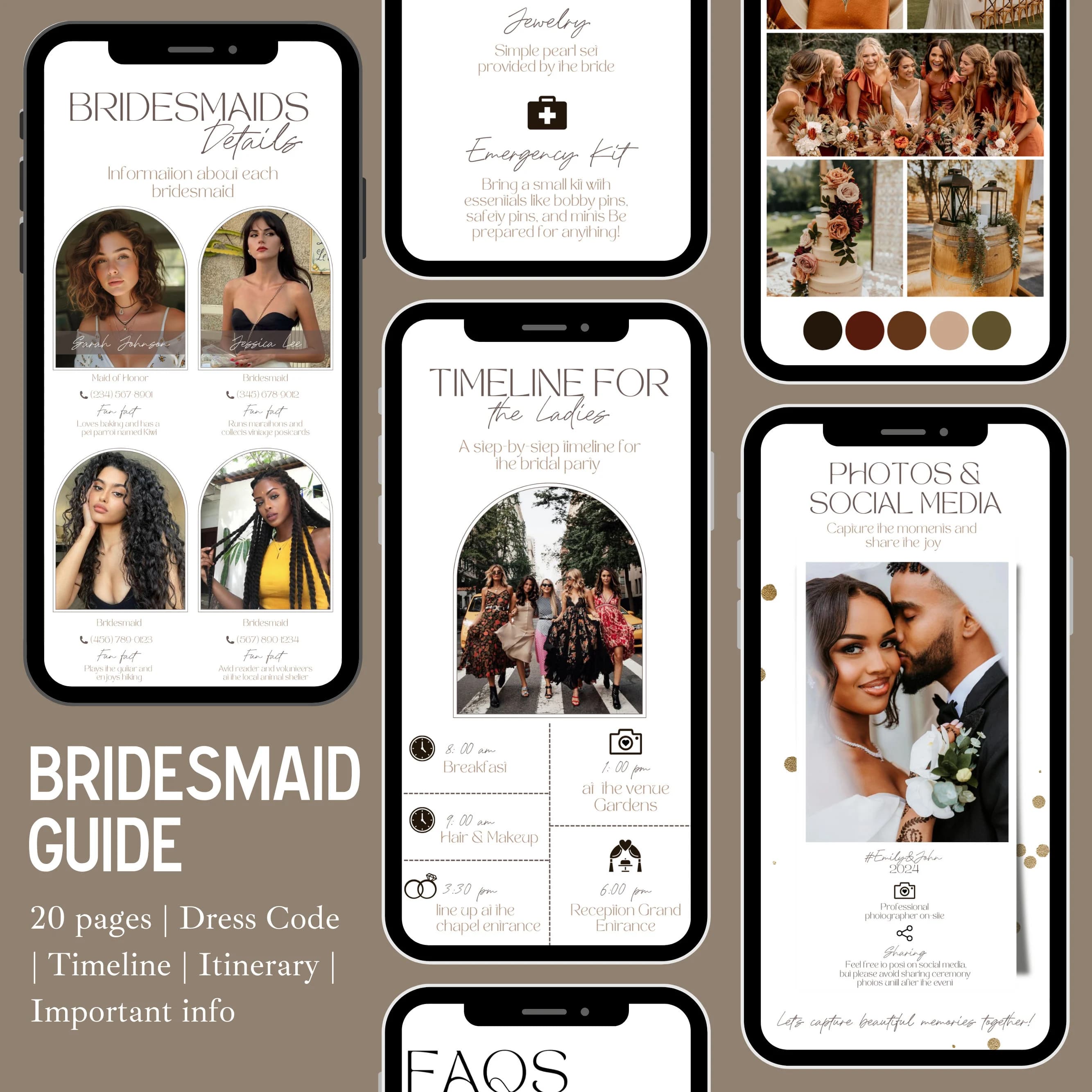 Bridesmaid Guide Template: Editable Bridesmaid Handbook Template, Canva Bridesmaid Guide, Bachelorette Planner, Bridal Party Info Template - image 2