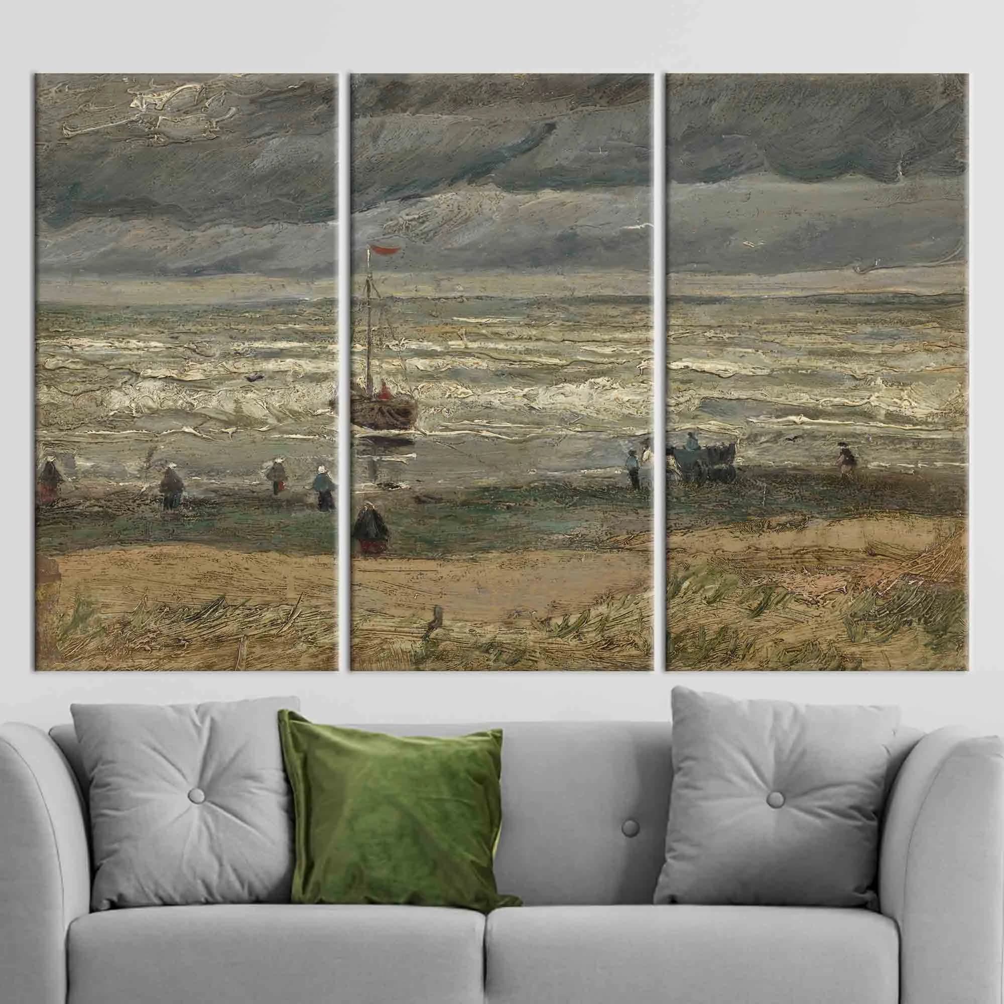 Beach at Scheveningen in Stormy Weather, Landscape Art, Beach at Scheveningen Wall Art, Van Gogh Sea View Canvas, - image 3