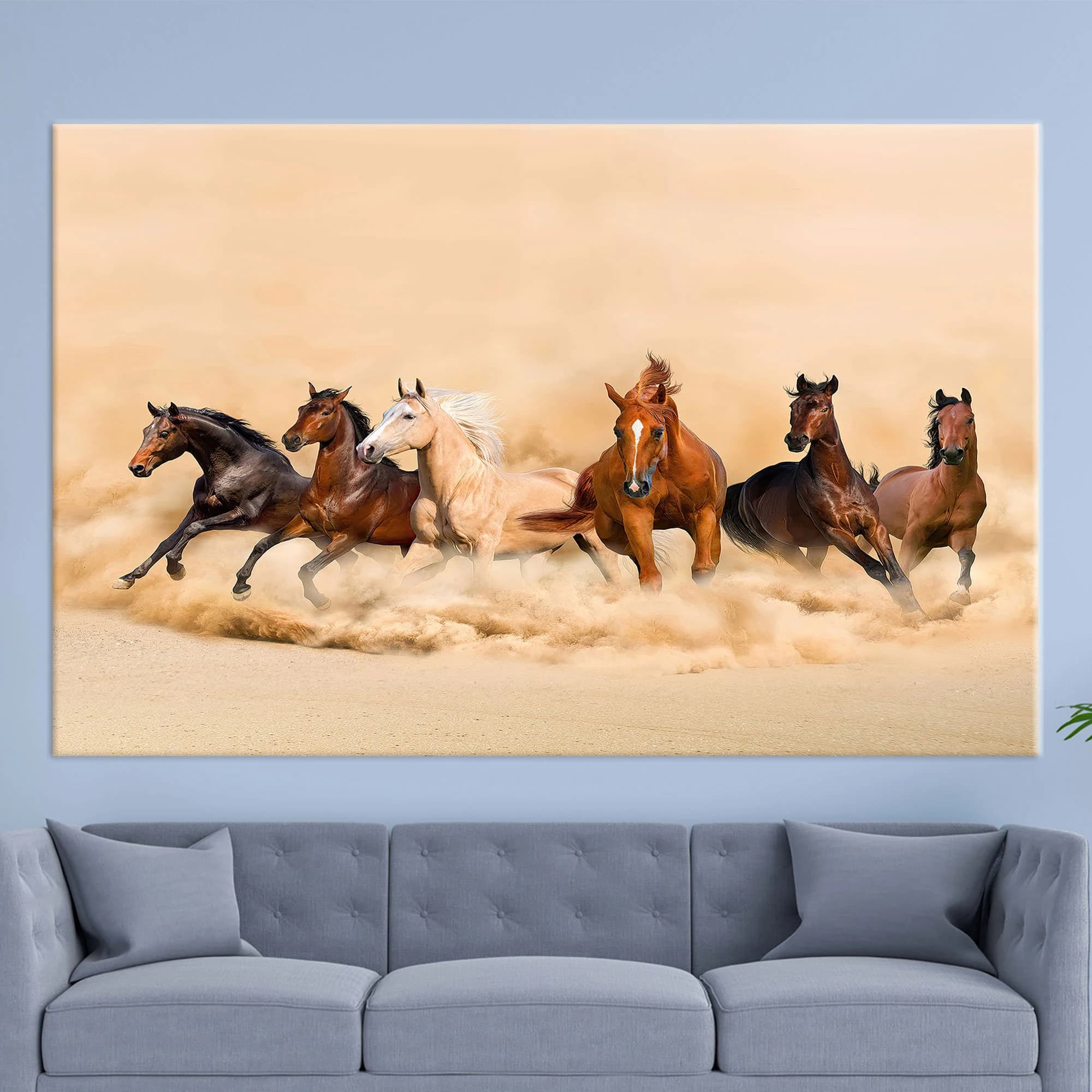 Animal Wall Decor, Horses Canvas, Loft Wall Decor, Contemporary Art Decor, Running Horses Canvas Decor, Modern Art Canvas, Boy Room Decor,