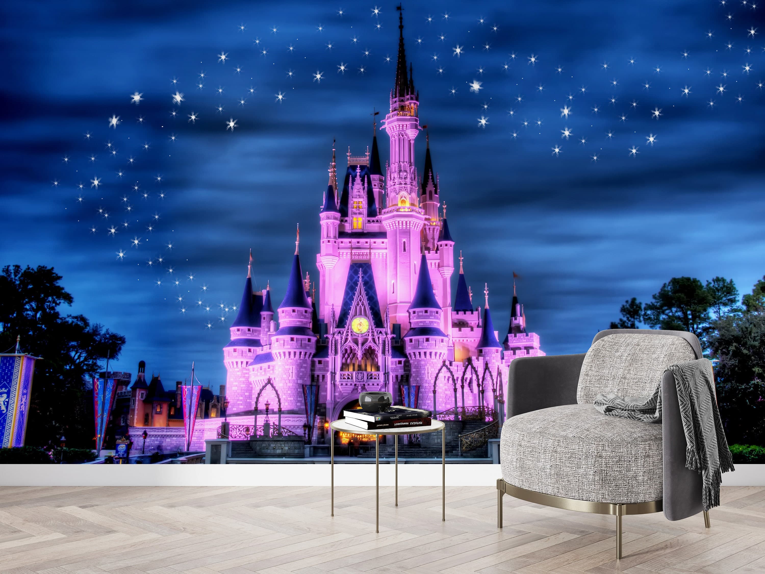 Magical Castle Wallpaper Mural for Kids Room – Fairy Tale Princess Wall Art
