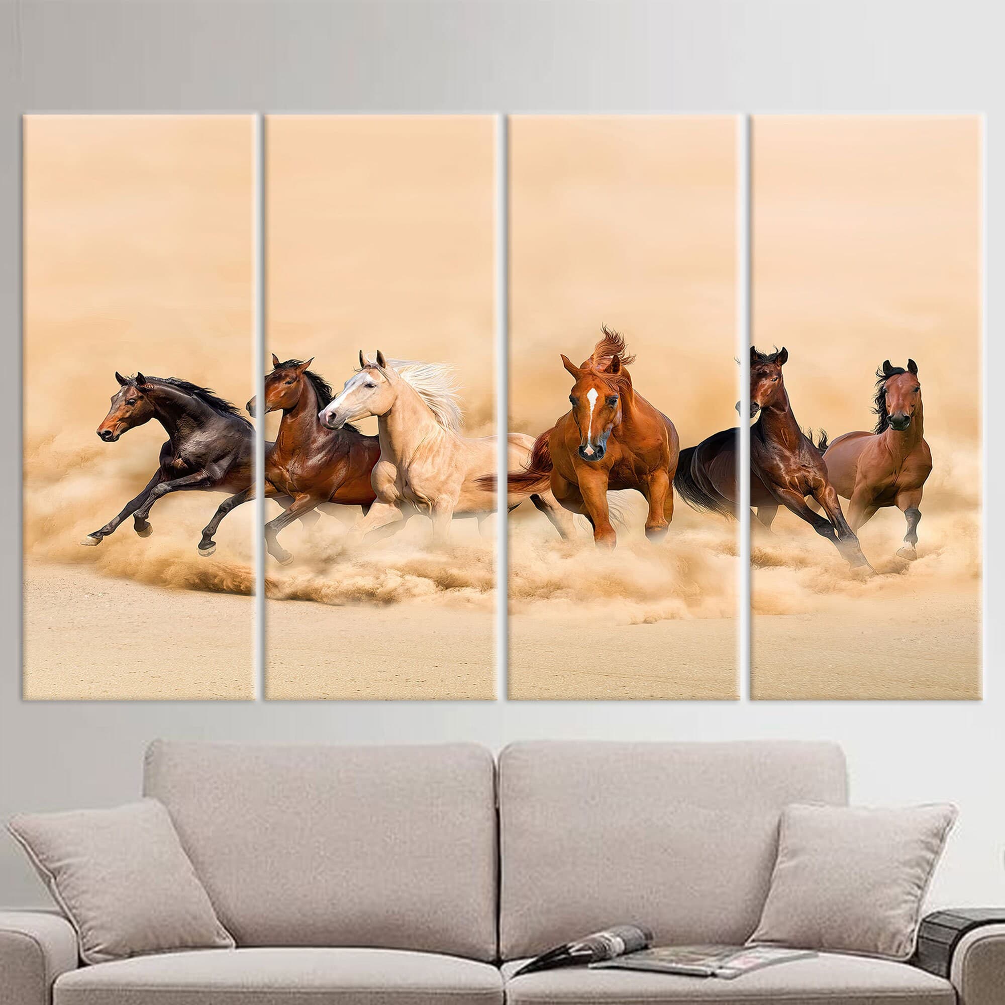 Animal Wall Decor, Horses Canvas, Loft Wall Decor, Contemporary Art Decor, Running Horses Canvas Decor, Modern Art Canvas, Boy Room Decor, - image 4