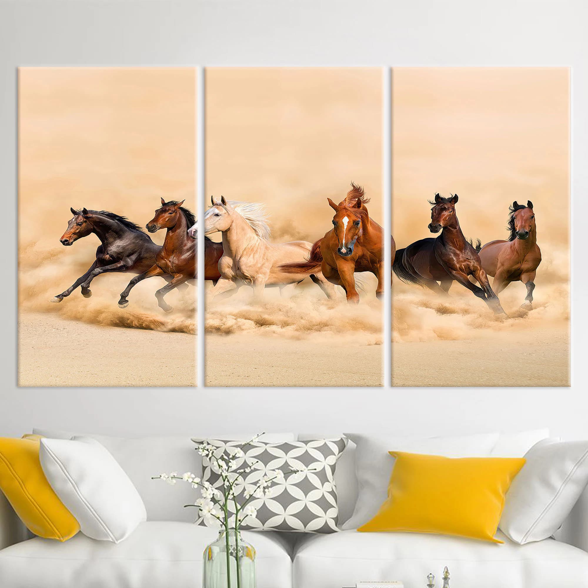 Animal Wall Decor, Horses Canvas, Loft Wall Decor, Contemporary Art Decor, Running Horses Canvas Decor, Modern Art Canvas, Boy Room Decor, - image 3