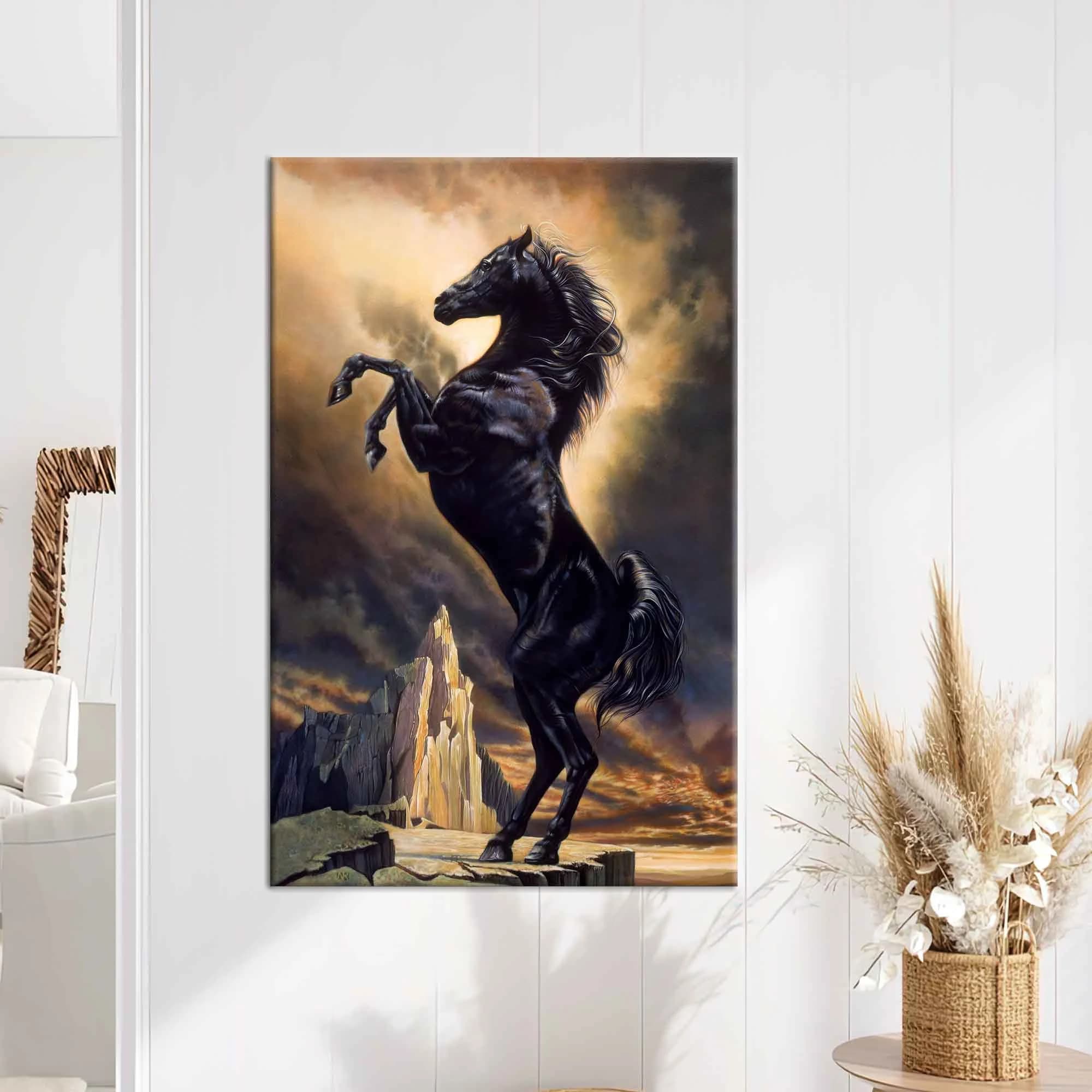 Black Stallion, Horse Lover Gift Canvas Poster, Animal Canvas Gift, Horse Printed, Stallion Canvas, Black Stallion Canvas Gift, - image 5