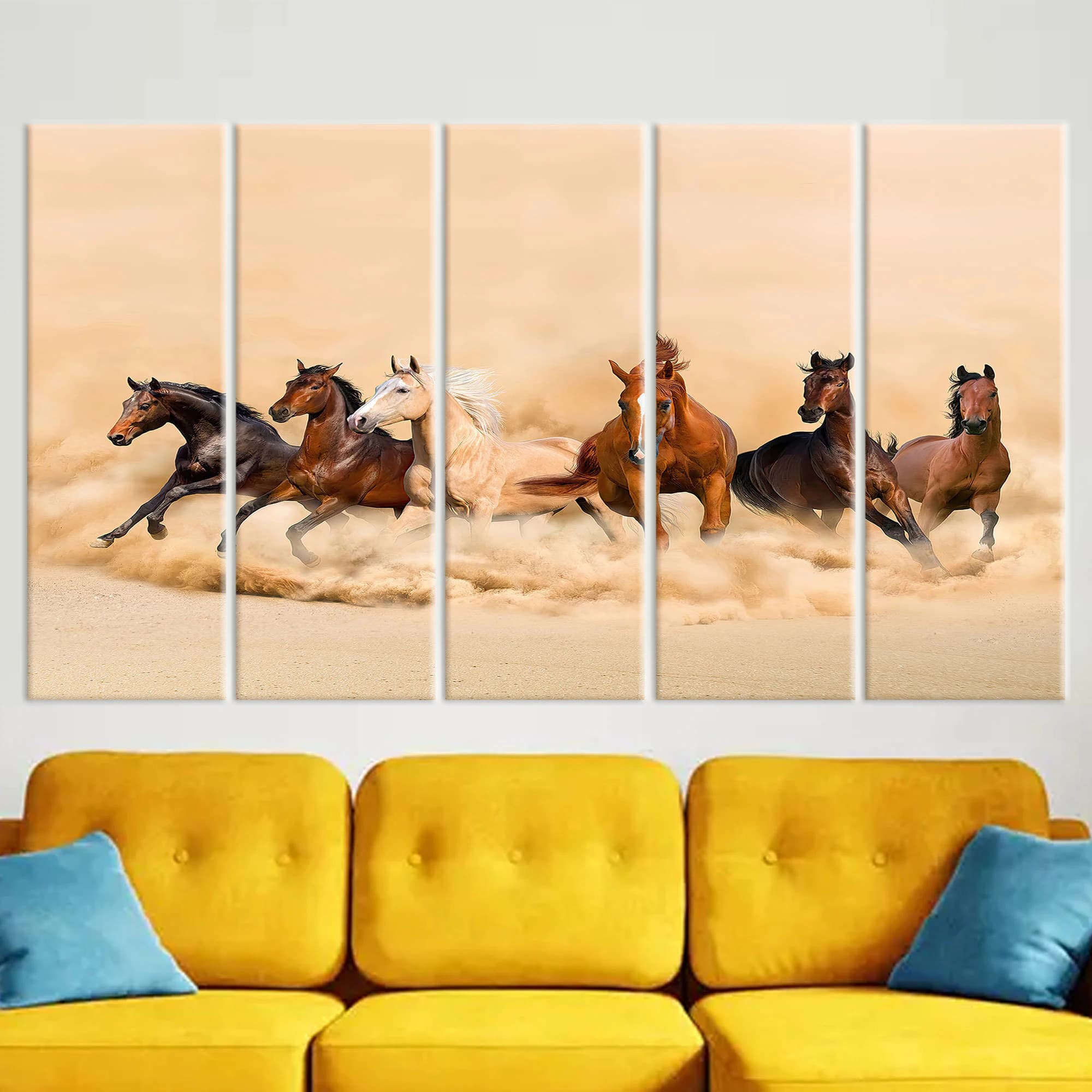 Animal Wall Decor, Horses Canvas, Loft Wall Decor, Contemporary Art Decor, Running Horses Canvas Decor, Modern Art Canvas, Boy Room Decor, - image 5
