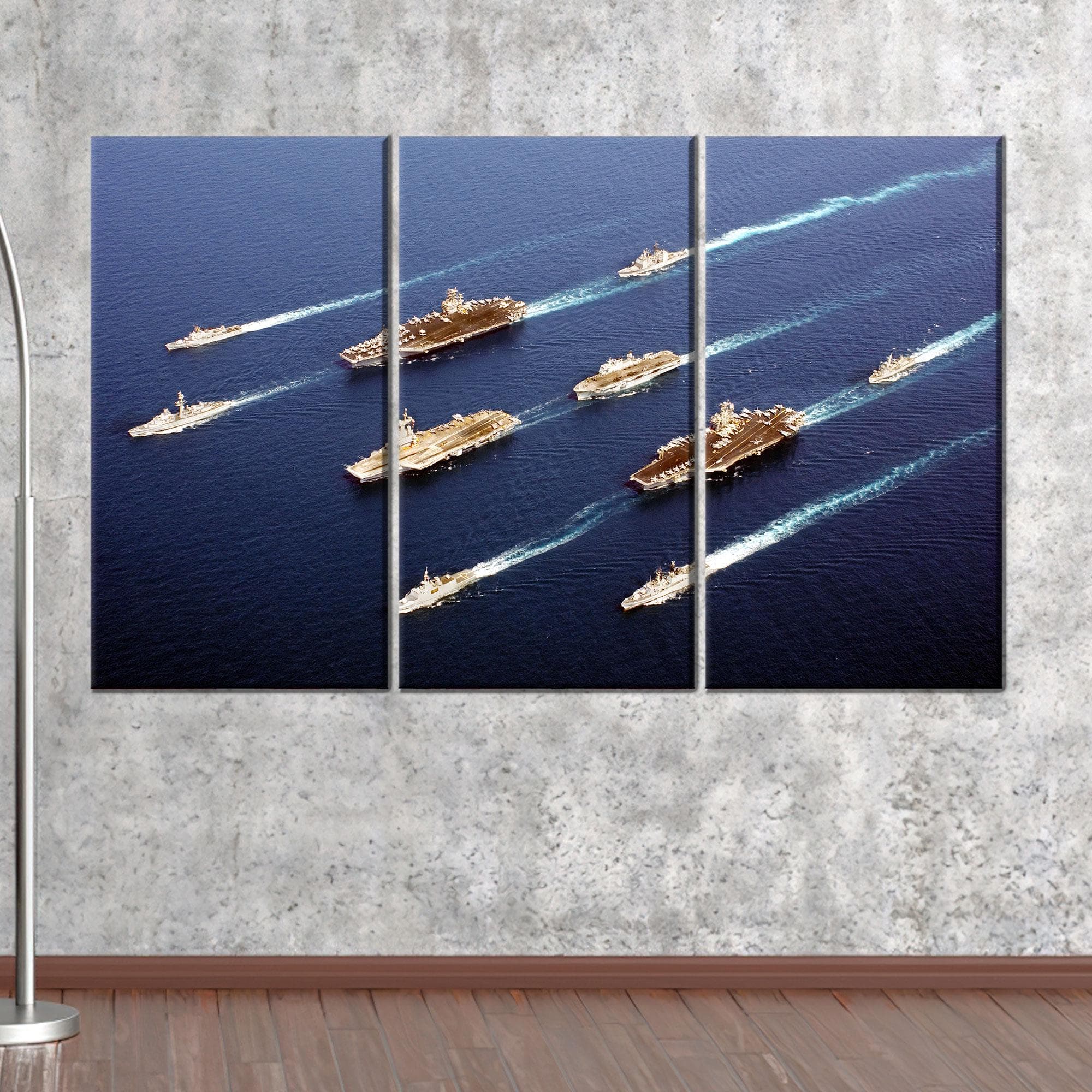 Navy Fleet Canvas Wall Art, Military Battleship Poster, Aircraft Carrier Ocean Print for Office or Man Cave Decor - image 3