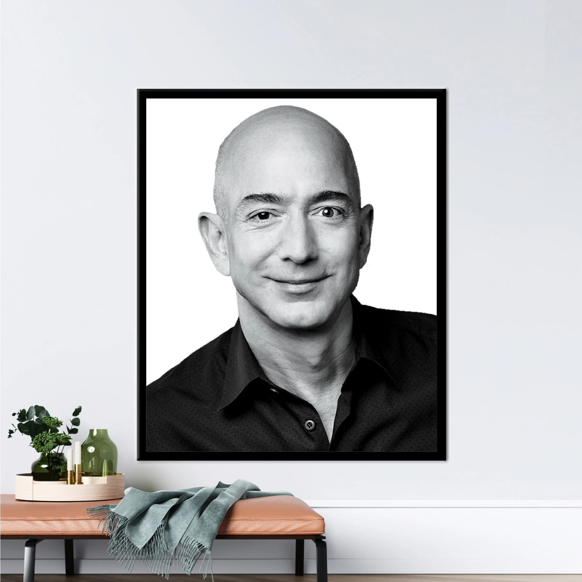 Wall Art Canvas, Wall Art, Canvas Print, Jeff Bezos, Jeff Bezos Art Canvas, Famous Printed, Portre Canvas Print, Famous Quote Canvas Poster,
