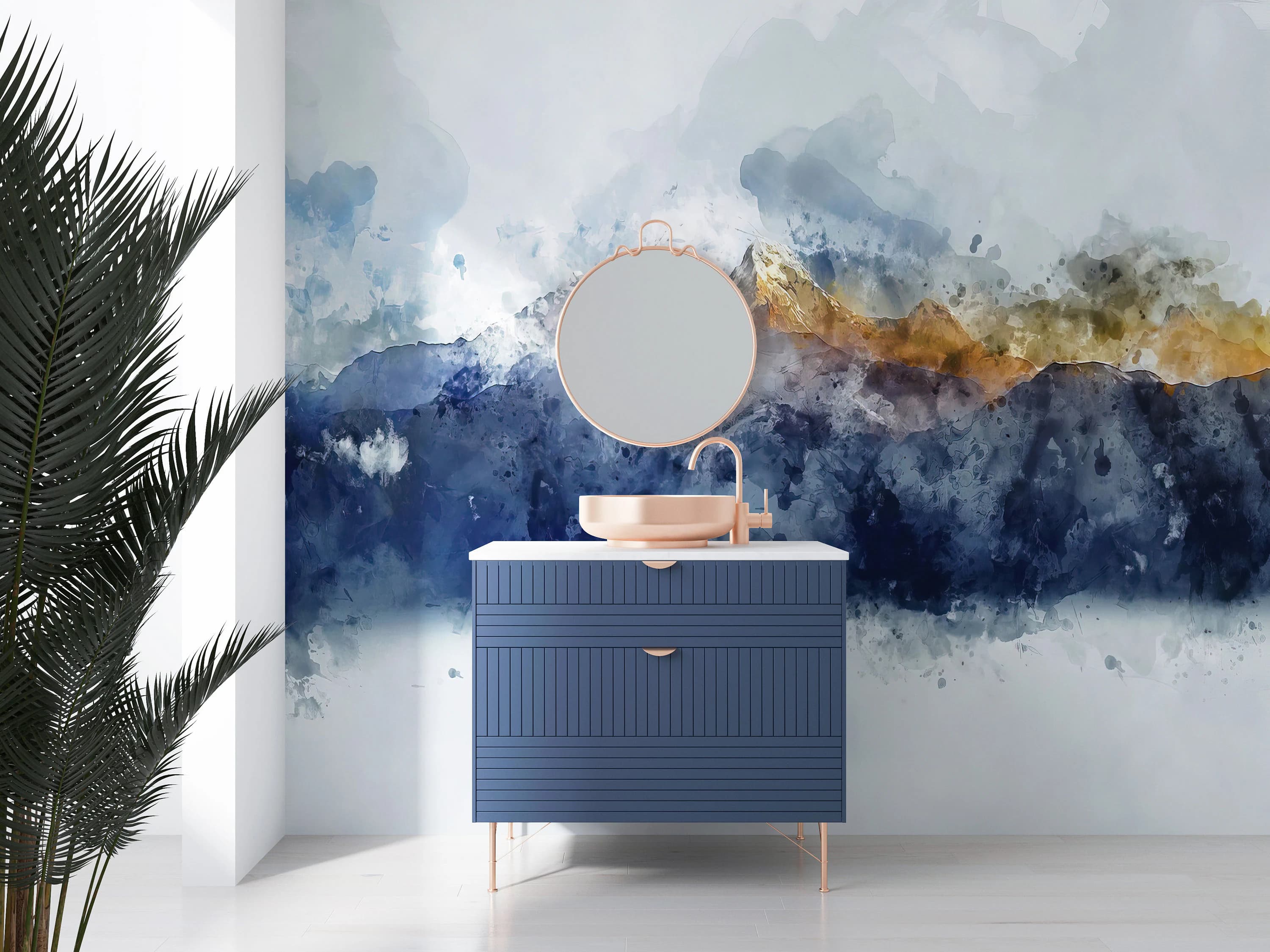 Watercolor Mountain Printing, Modern Wallpaper, Mountain View Wallpaper, Watercolor Mountain Wall Art, Abstract Mountain Wall Mural, - image 4