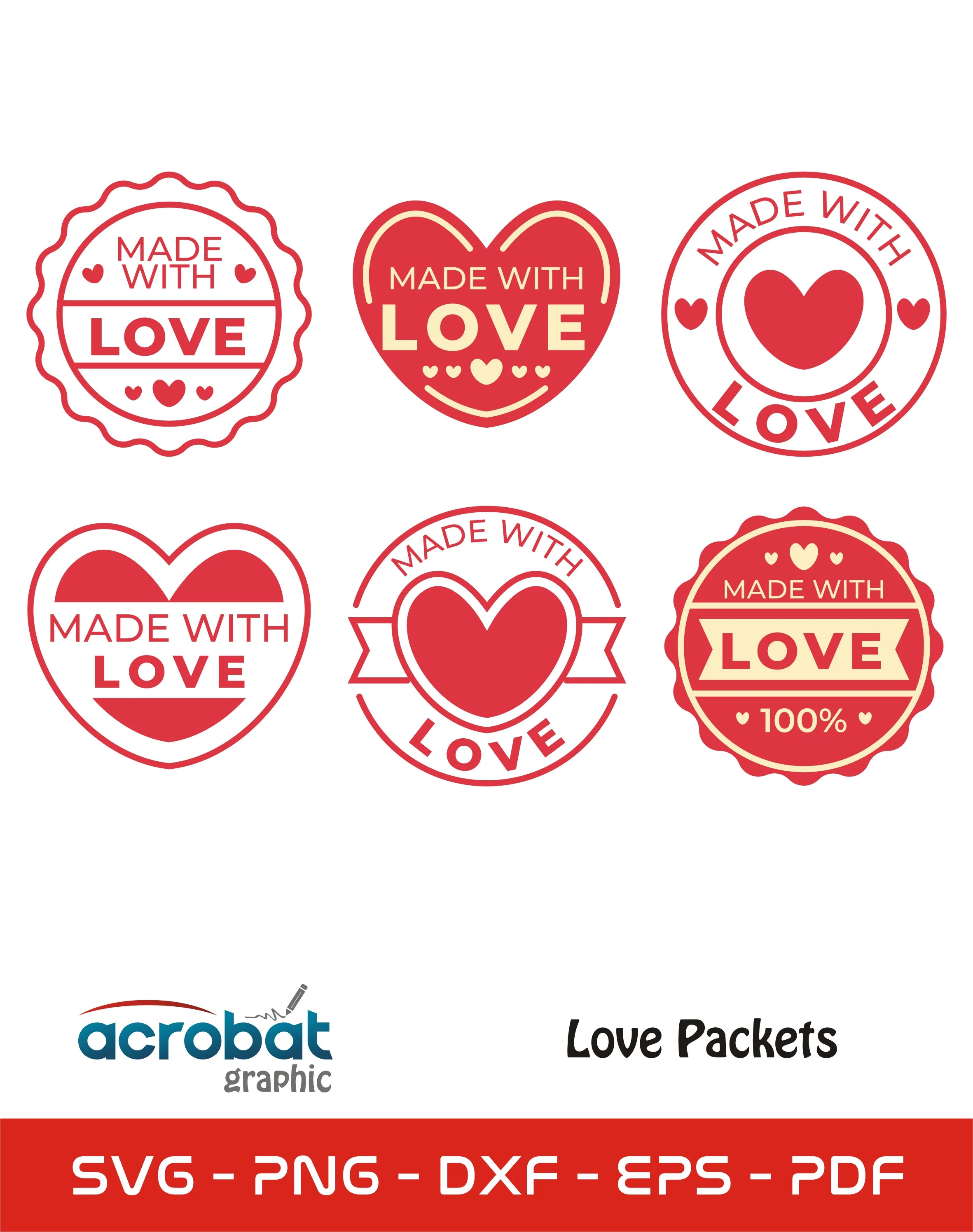 Love Monogram SVG Pack: Heart Designs, Laser Cut Frames (Digital Download)