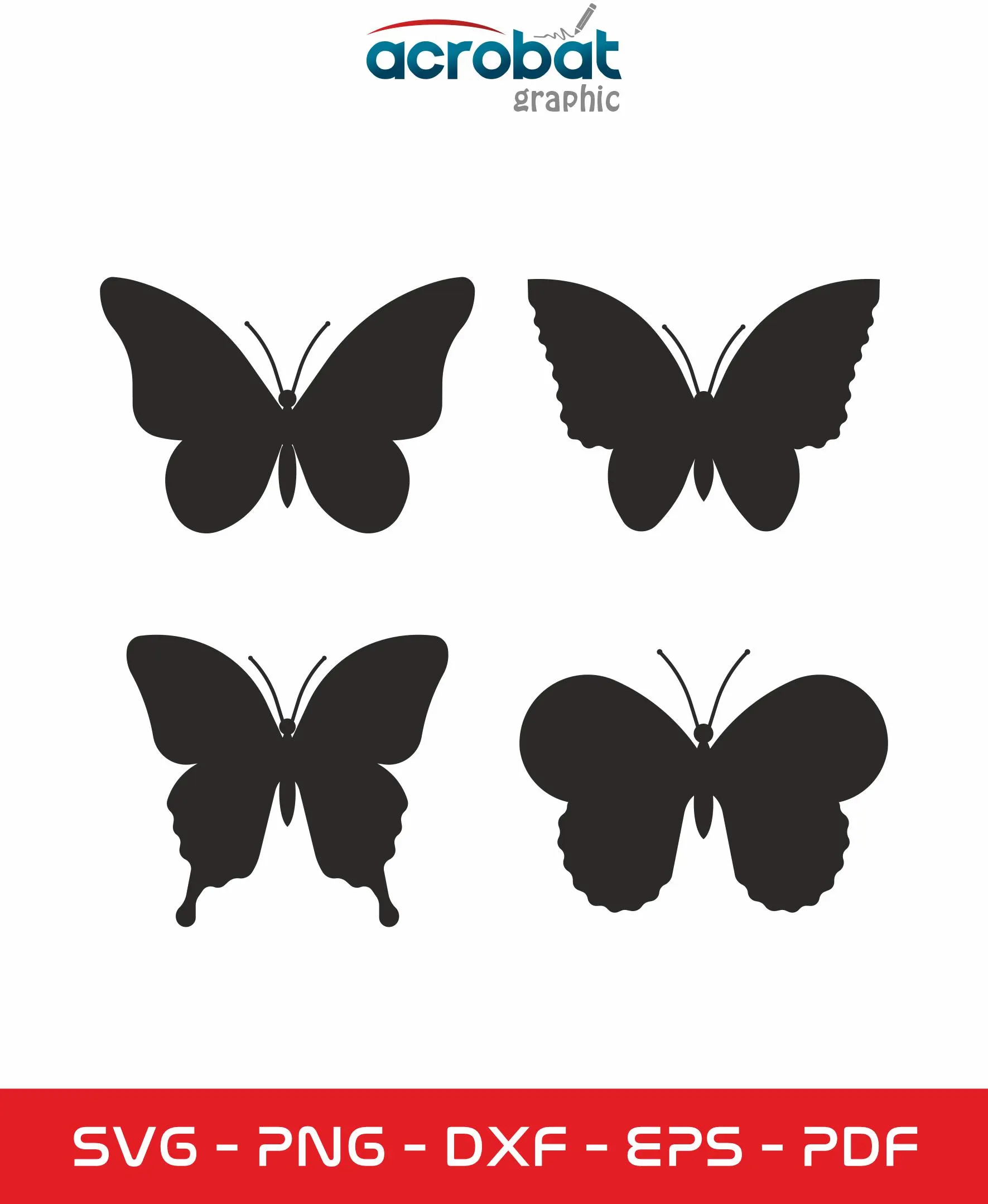 Butterfly Silhouette SVG Bundle, Insect Clipart (Digital Download) - image 3