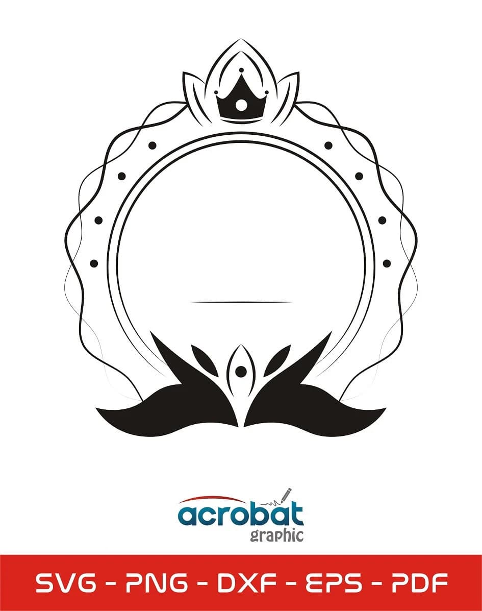 Elegant Letter A Monogram Frame SVG, Royal Crest Vector (Digital Download) - image 3