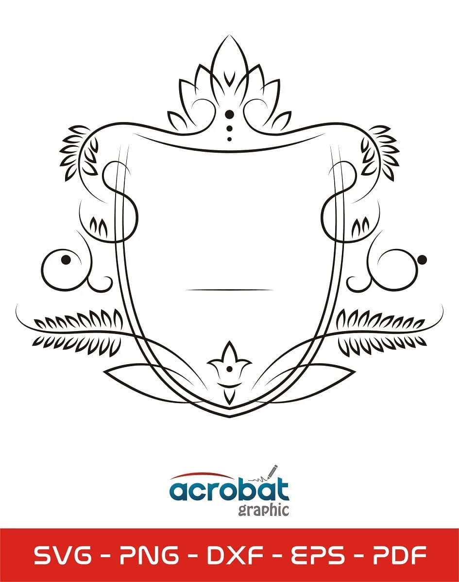 Elegant Letter A Monogram Frame SVG, Royal Crest Vector (Digital Download) - image 5