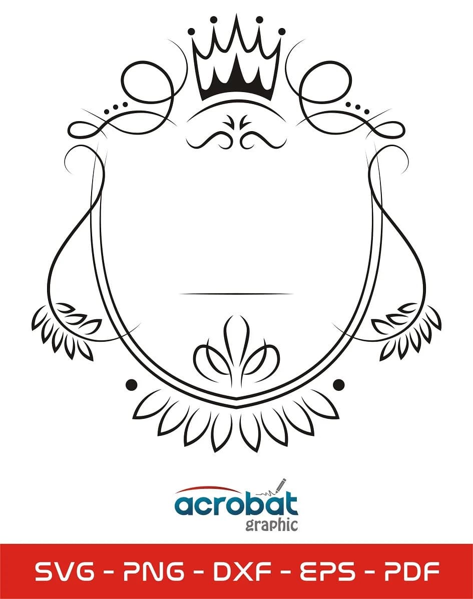 Elegant Letter A Monogram Frame SVG, Royal Crest Vector (Digital Download) - image 4