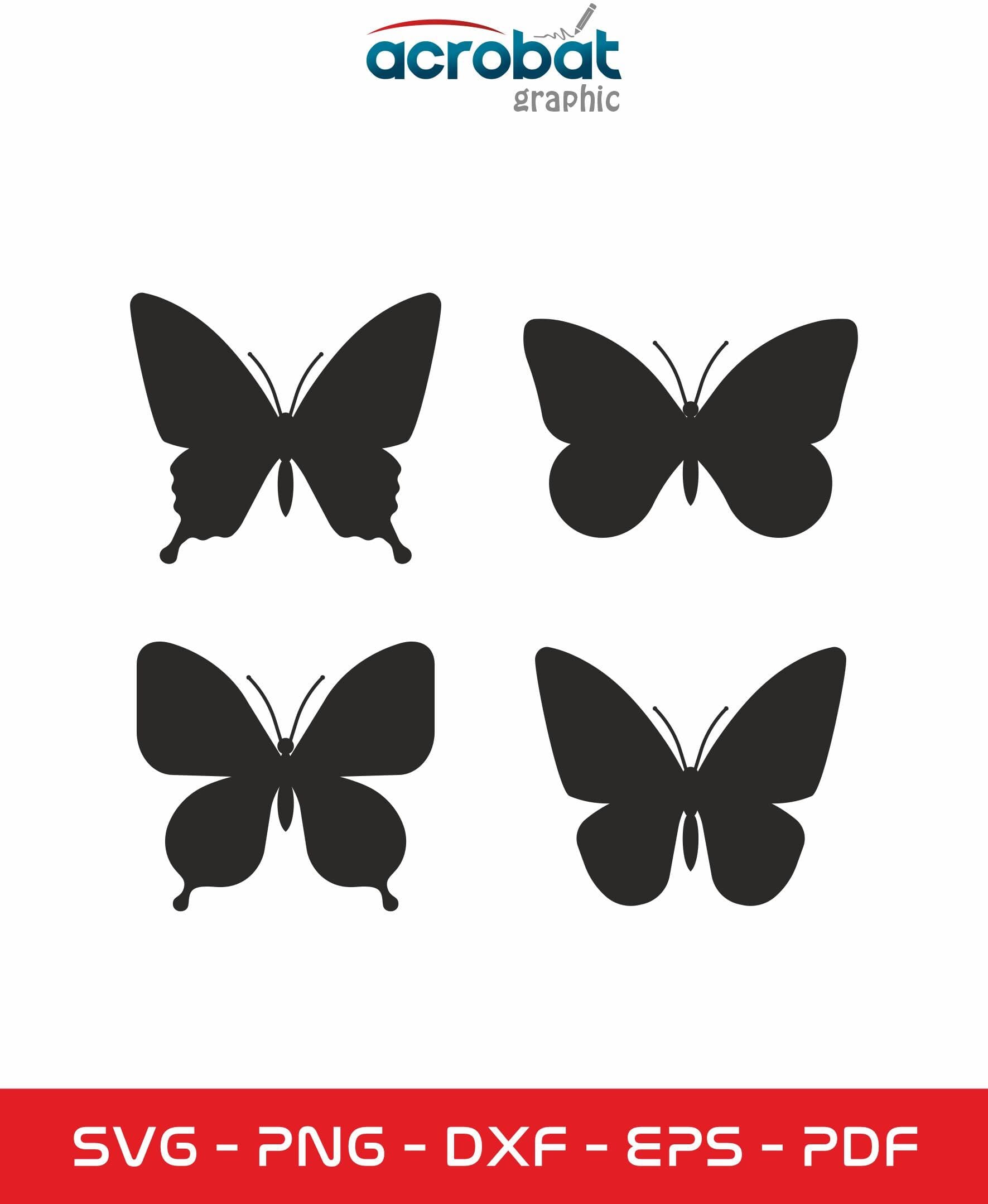 Butterfly Silhouette SVG Bundle, Insect Clipart (Digital Download) - image 4