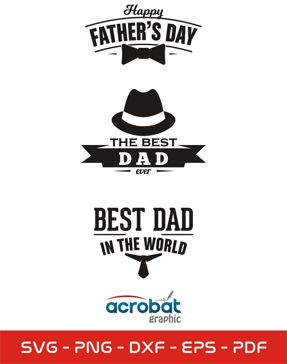 Father's Day SVG Bundle, Dad Quotes Clipart (PNG, PDF, Dxf, Eps) - image 4
