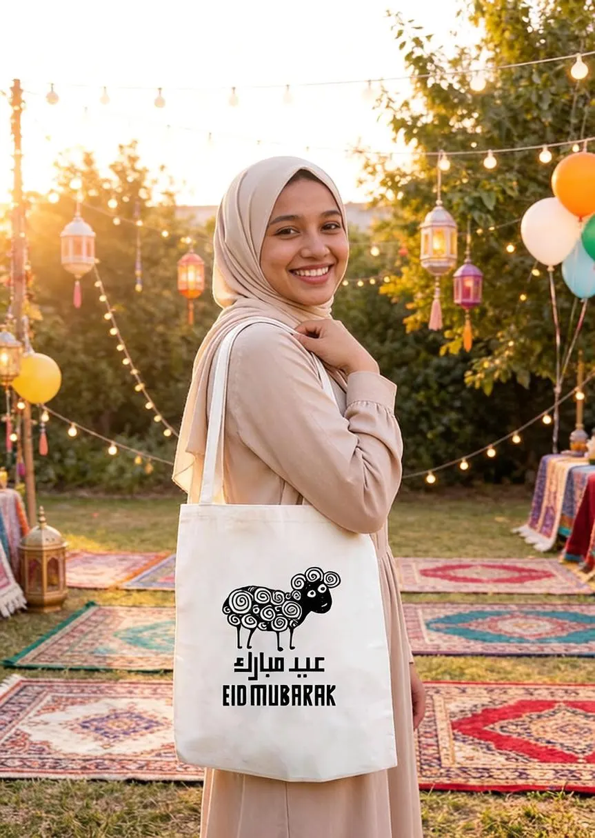 Tote bags for Eid, Canvas Tote bag , personalized bag , Eid Mubarak, Eiduladha gifts , Eid gifts for kids , Eid shopping bag - image 5