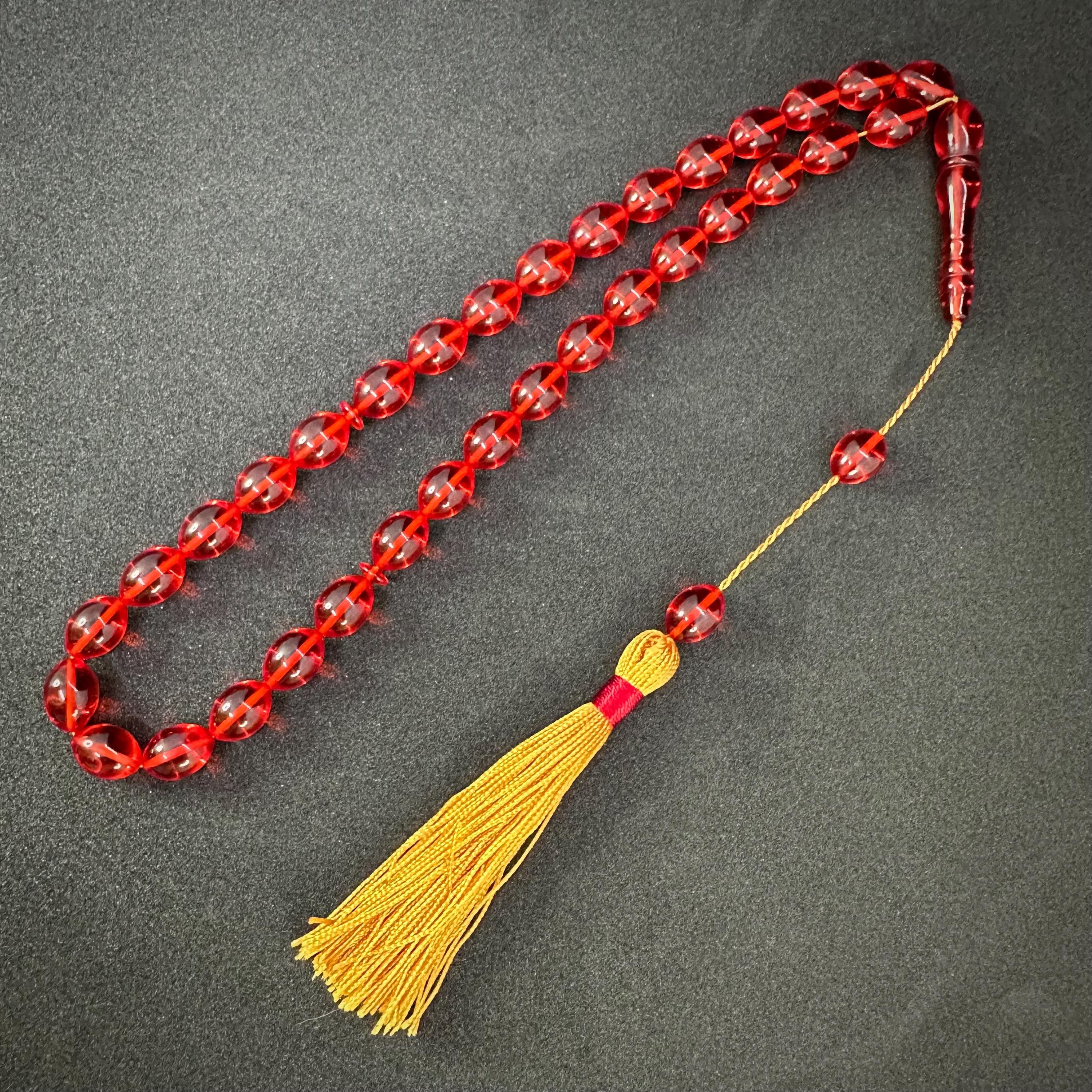 Premium Bakelite Tasbih, Resin Misbaha, Faturan Style Prayer Beads, Handmade Bakelite Worry Beads, Islamic Rosary for Men, 33 Beads.