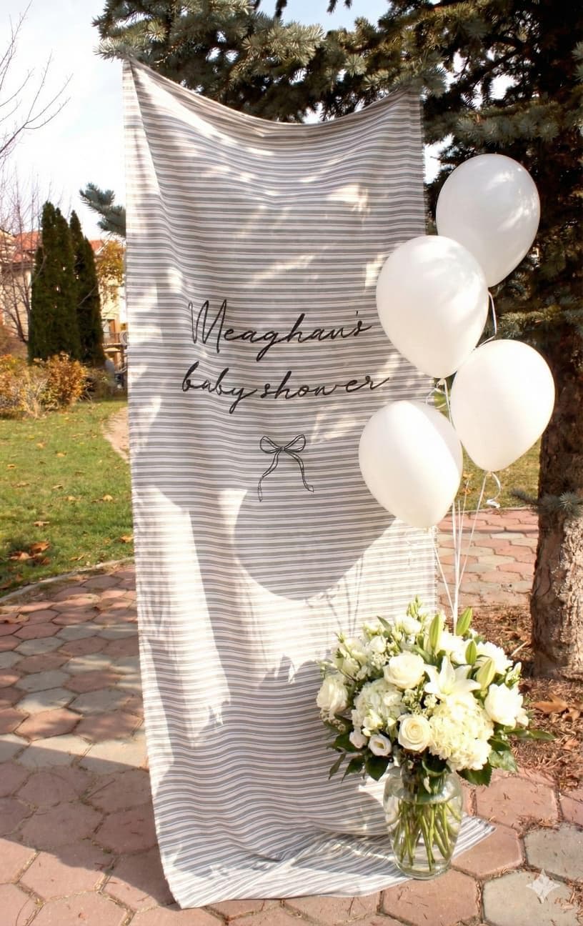Stripe Sign for Baby Shower, Personalized Fabric Baby Shower Sign, Custom Baby Shower Sign, Custom Baby Shower Decor
