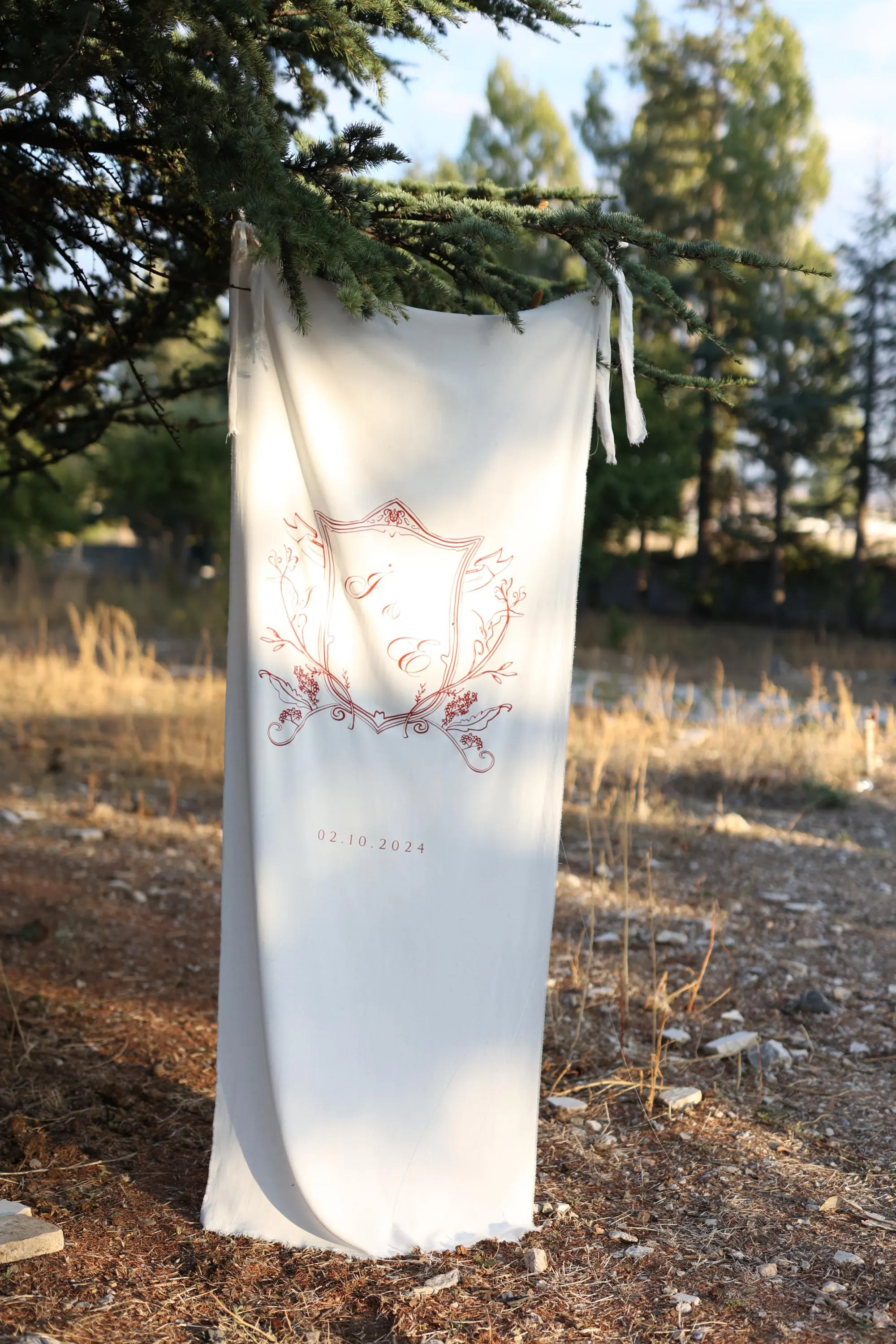 Classic Elegant Banner, Wedding Logo, Fabric Welcome Sign, Ceremony Decor, Minimalist Engagement Sign, Modern Wedding, Custom Wedding - image 2