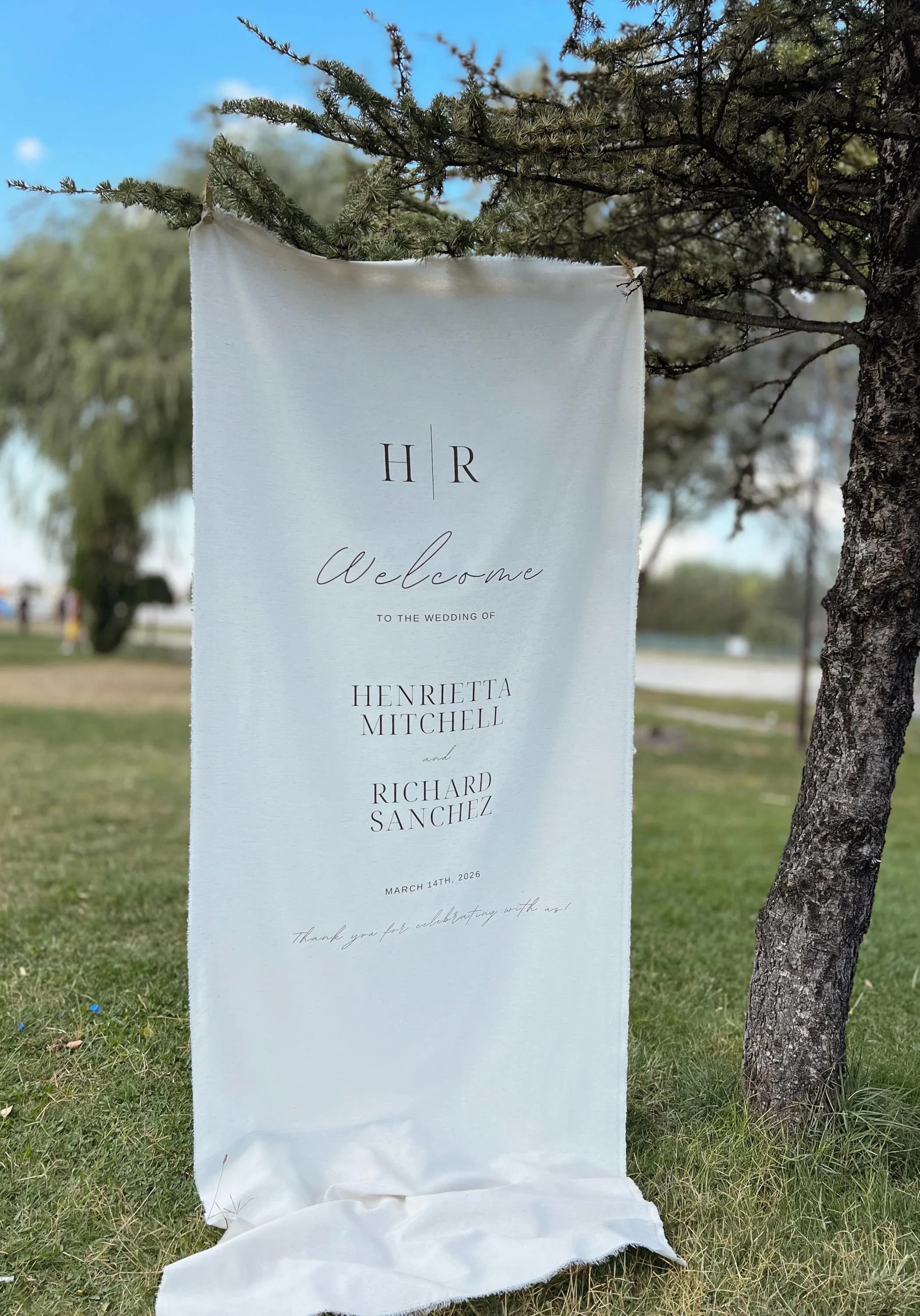 Welcome Sign for Wedding | Personalized Fabric Wedding Sign | Custom Event Decor