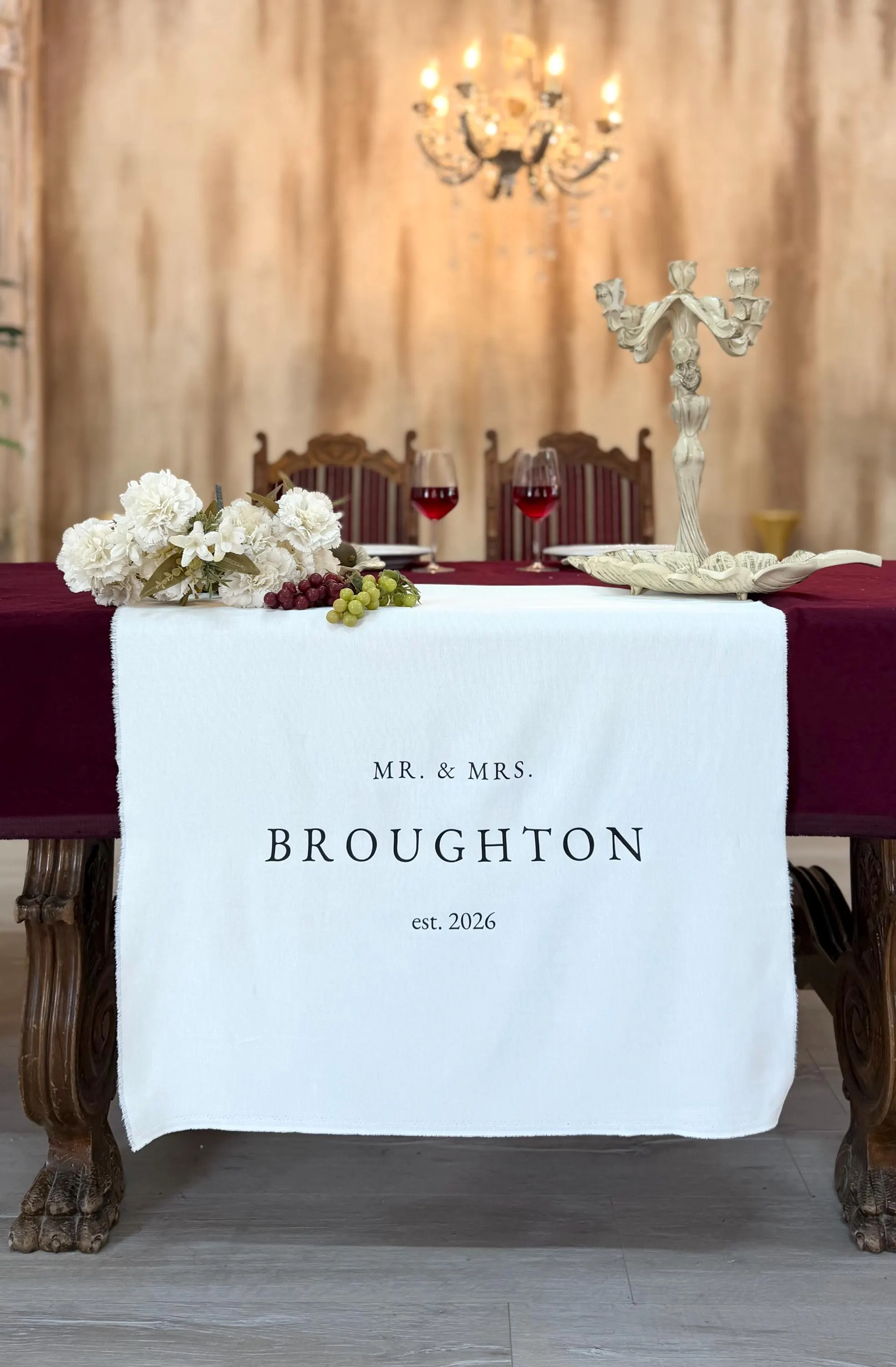 Custom Wedding Table Runner, Sweetheart Table Decor, Custom Sweetheart Table Runner, Wedding Table Decor - image 5