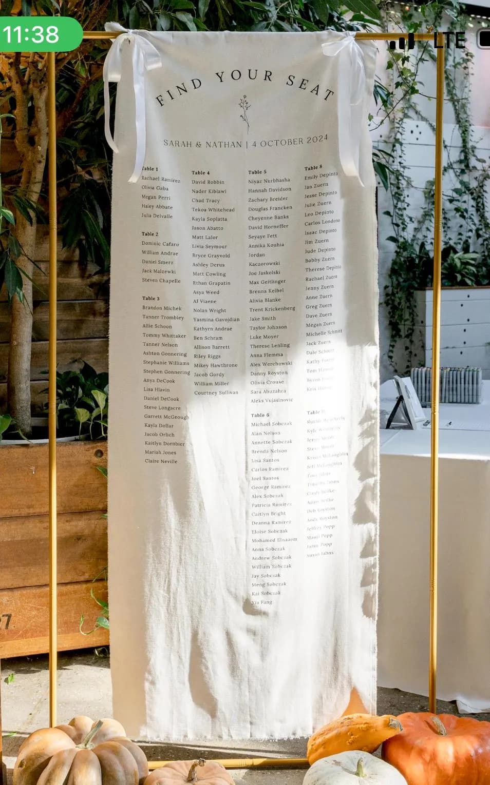 Linen Fabric Wedding Seating Chart, Fabric Wedding Table Plan, Personalised Wedding Seating Chart Sign, Fabric Sign - image 5