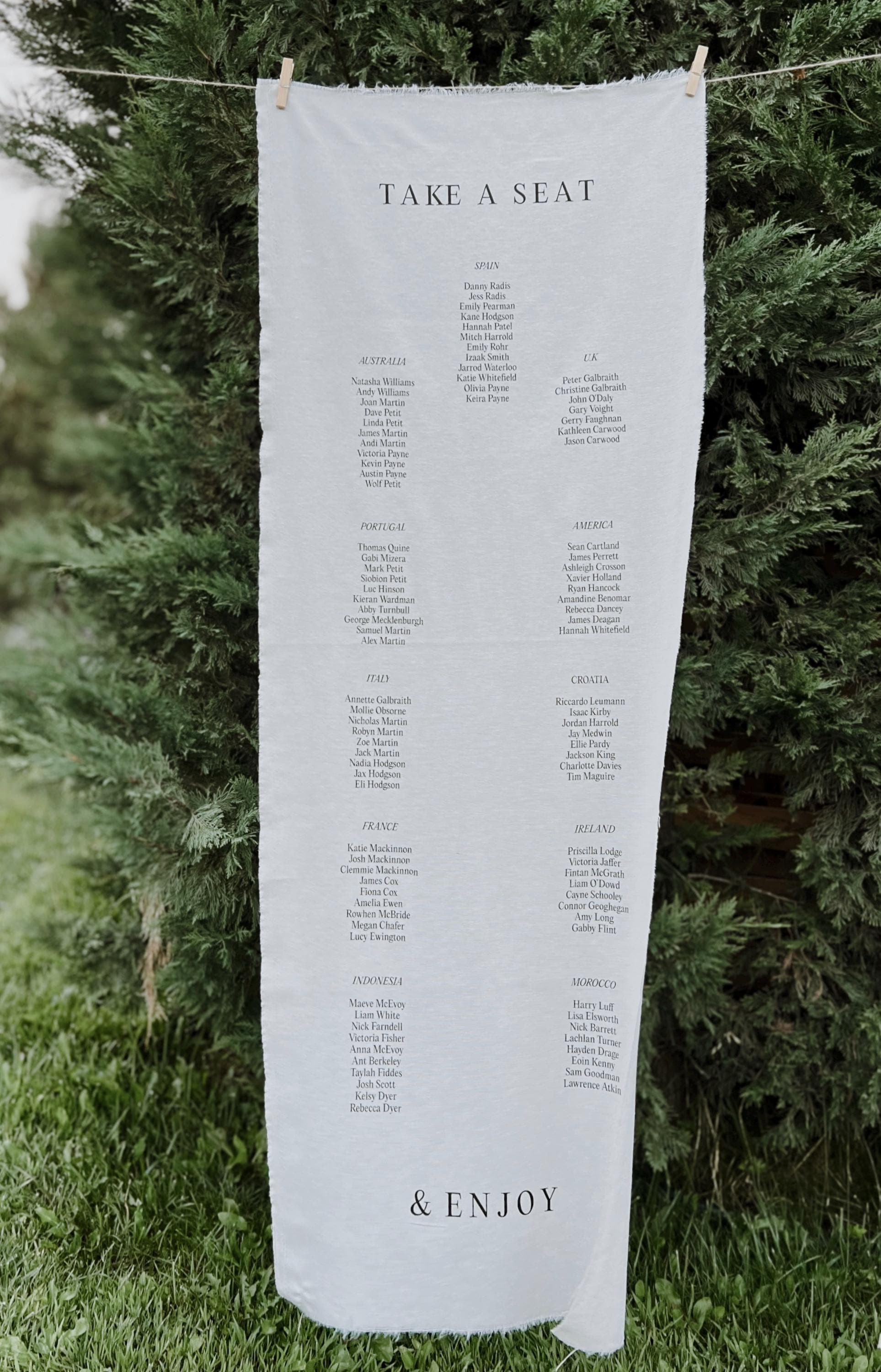 Personalised Wedding Seating Chart Sign, Linen Fabric Wedding Seating Chart, Fabric Wedding Table Plan, Fabric Sign - image 5