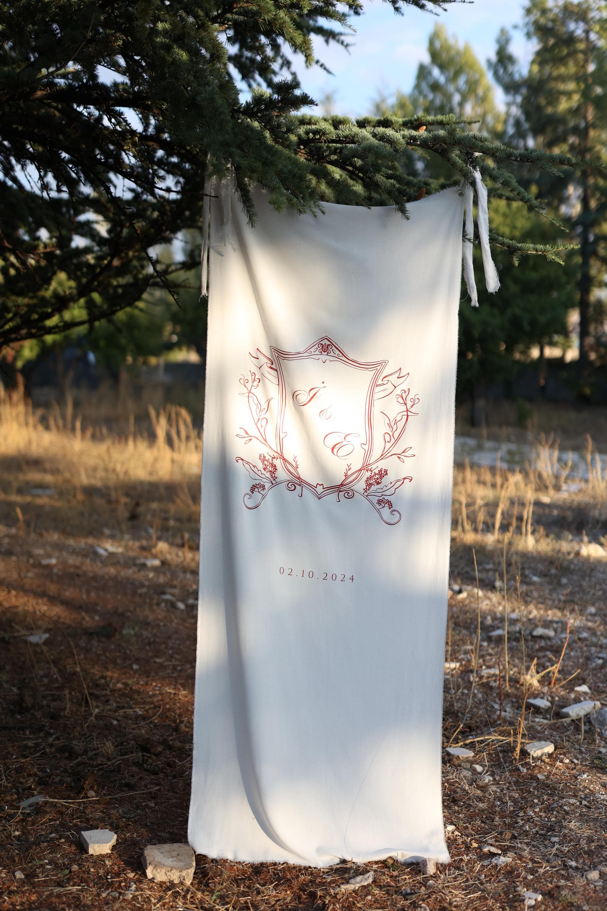 Classic Elegant Banner, Wedding Logo, Fabric Welcome Sign, Ceremony Decor, Minimalist Engagement Sign, Modern Wedding, Custom Wedding - image 4