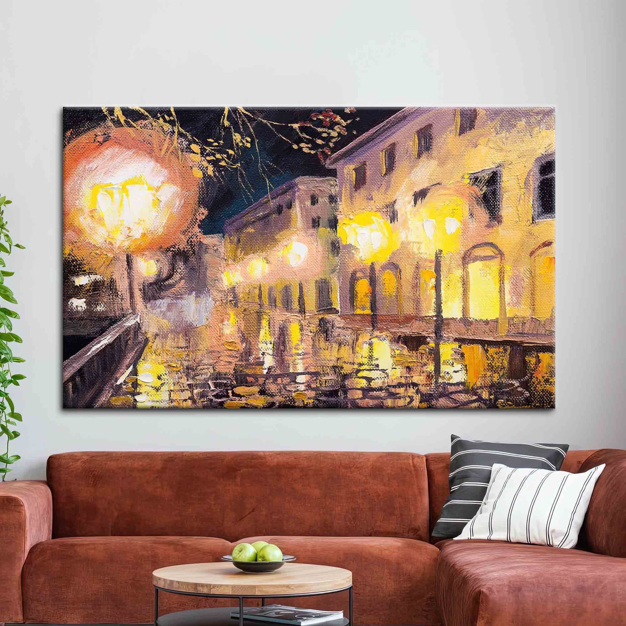 Night In Paris, View Wall Art, City Landscape Poster, Landscape Wall Decor, Paris Street Lamp Wall Decor, Oili Wall Decor,