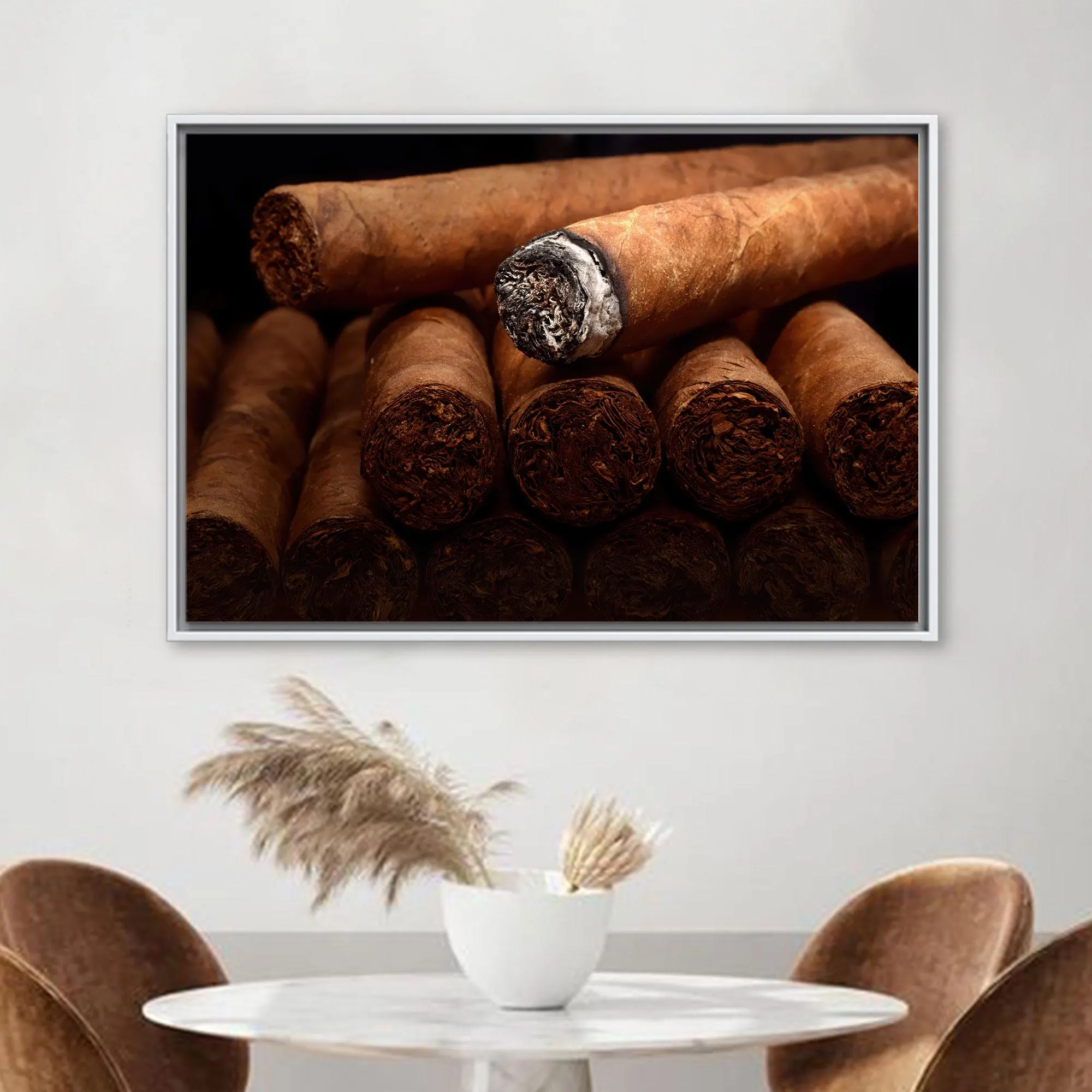 Bridesmaid Gift, Cigars Art, Tobacco Canvas Print, Modern Artwork, Cigar Rolling Printed, Personalized Wedding Gift For Couple,