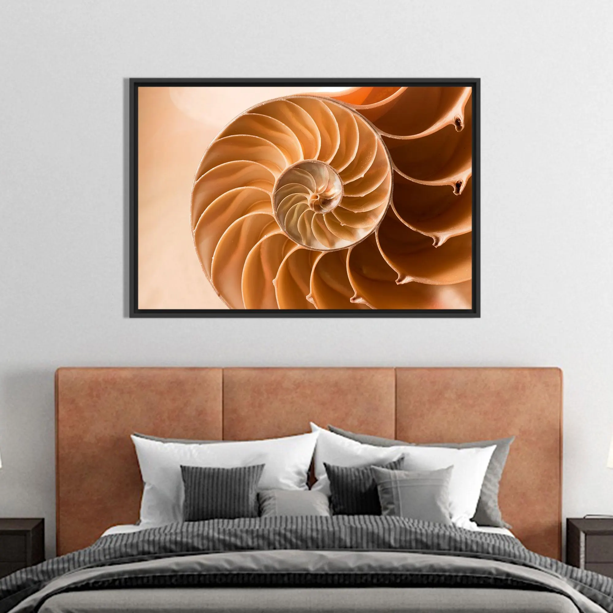 Home Decoration, Neutral Tones Art Canvas, Nautilus Shell Art, Elegant Seashell Art Canvas, Modern Canvas, Modern Art Canvas, Wall Decor,