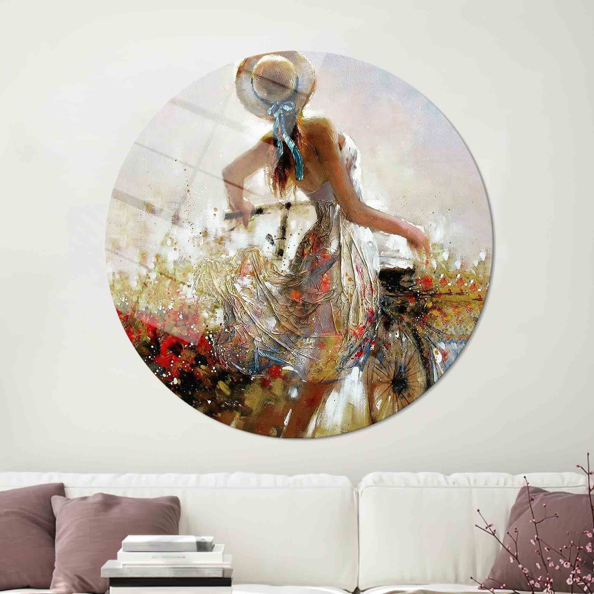 Glass Art Wall Decor, Abstract Woman Oil Painting Print, Large Glass Wall Art, Custom Glass Printing Wall Art, Abstract Woman Wall Art,