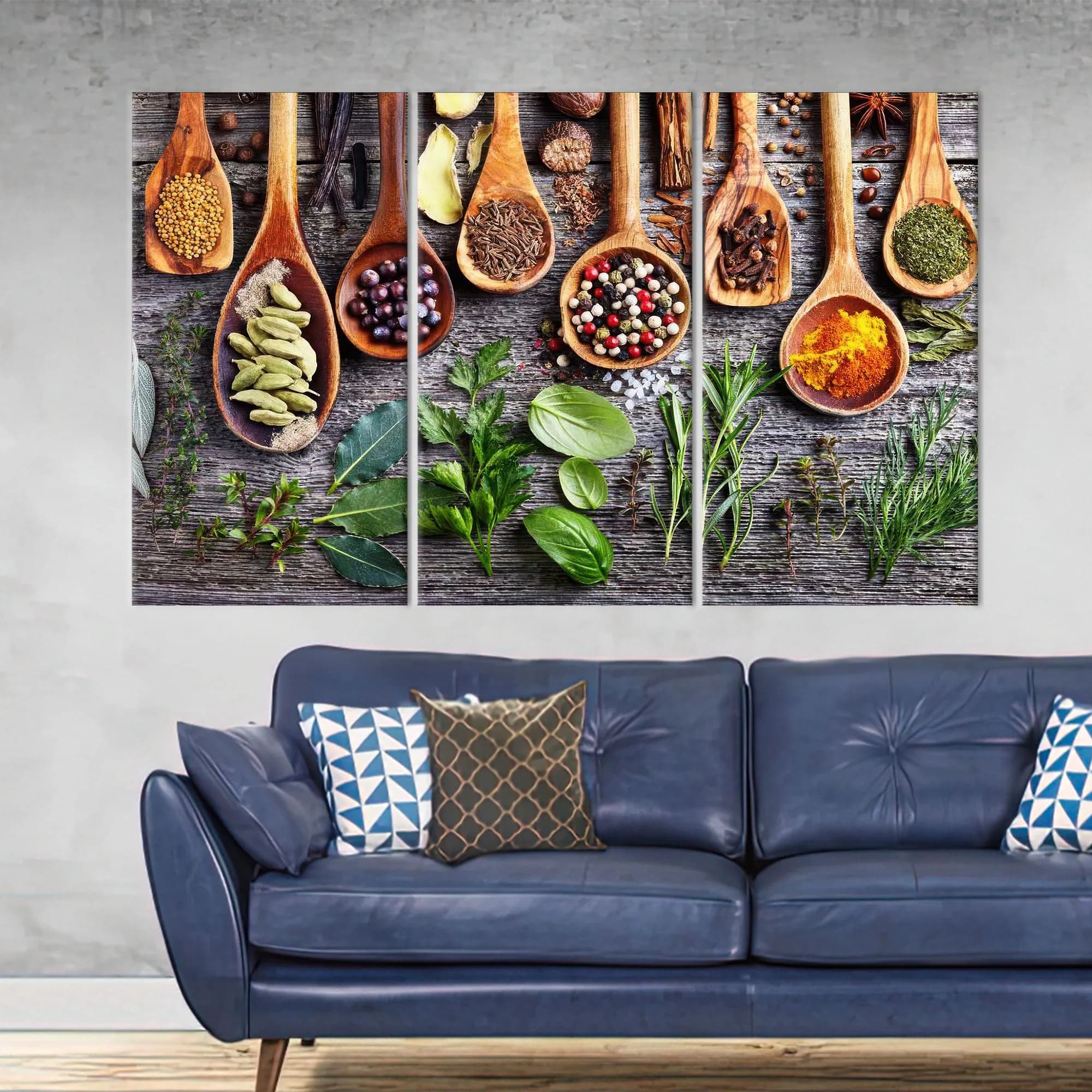 Farmhouse Wall Hanging, Spices Wall Decor, Modern Canvas Poster, Kitchen Canvas Gift, Personalized Wedding Gift For Couple, Spices Canvas,
