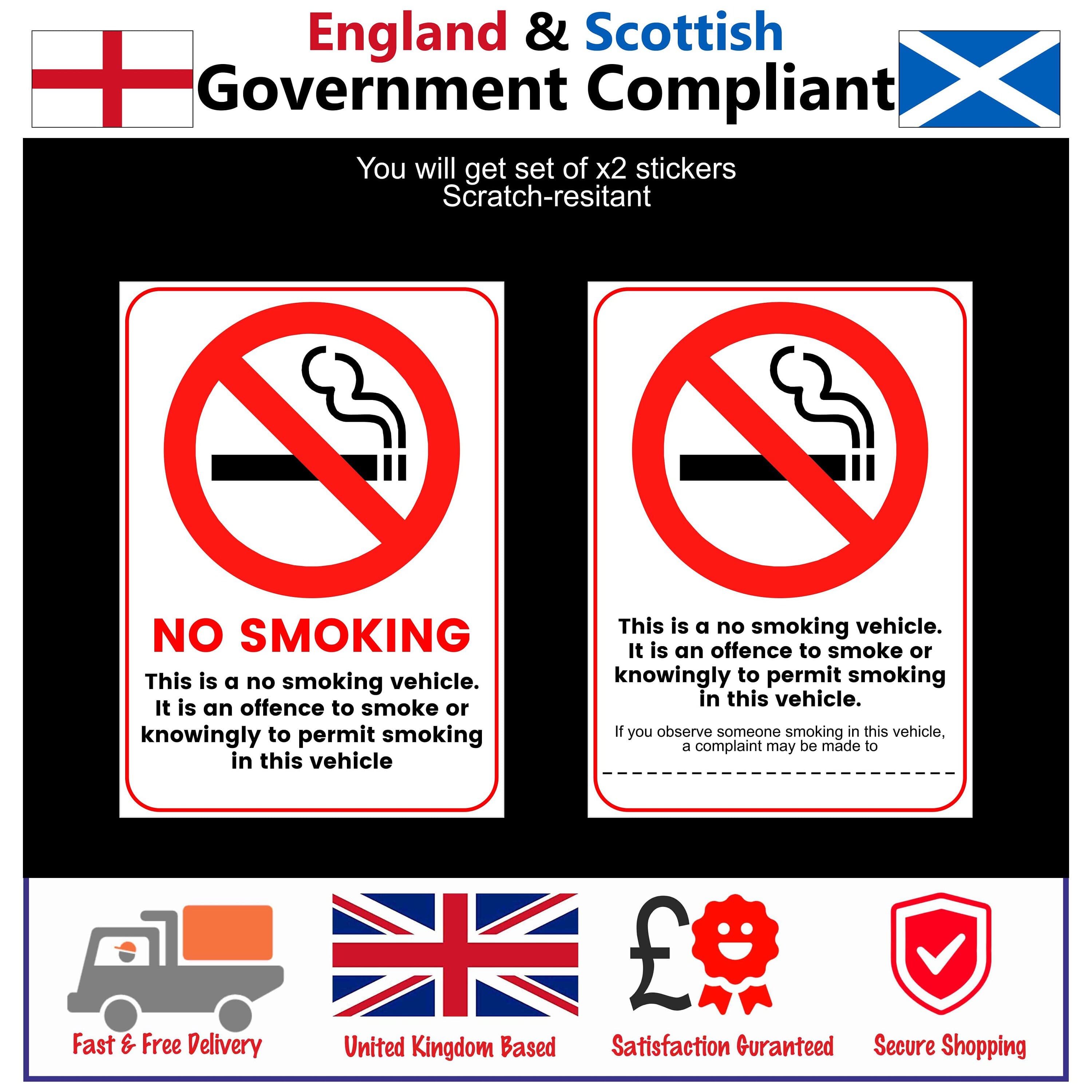 No Smoking Taxi Vinyl Sticker Sign for Private Hire Car Bus Lorry - image 3