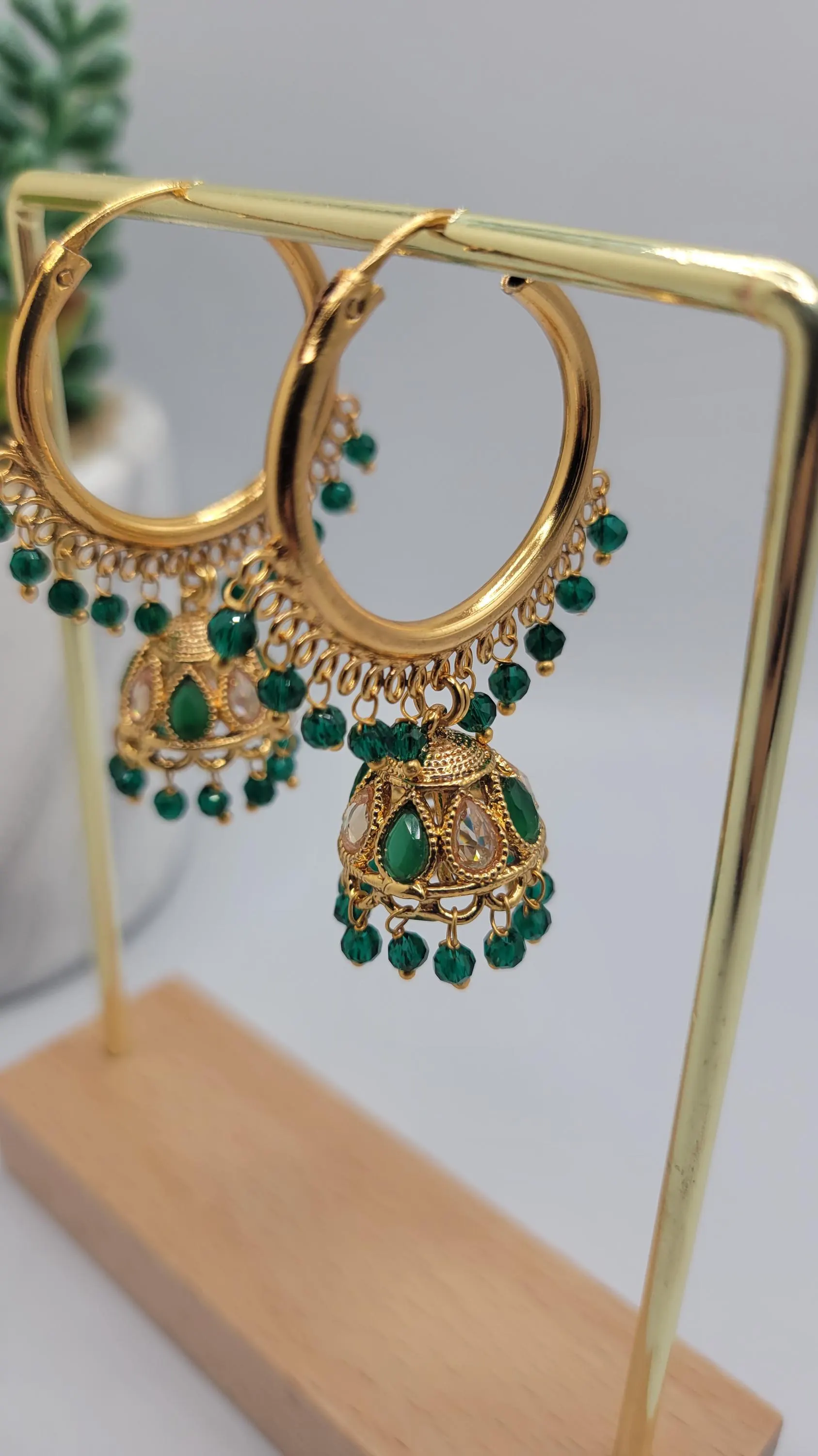 Gold plated bali/gold plated hoop earrings - image 4