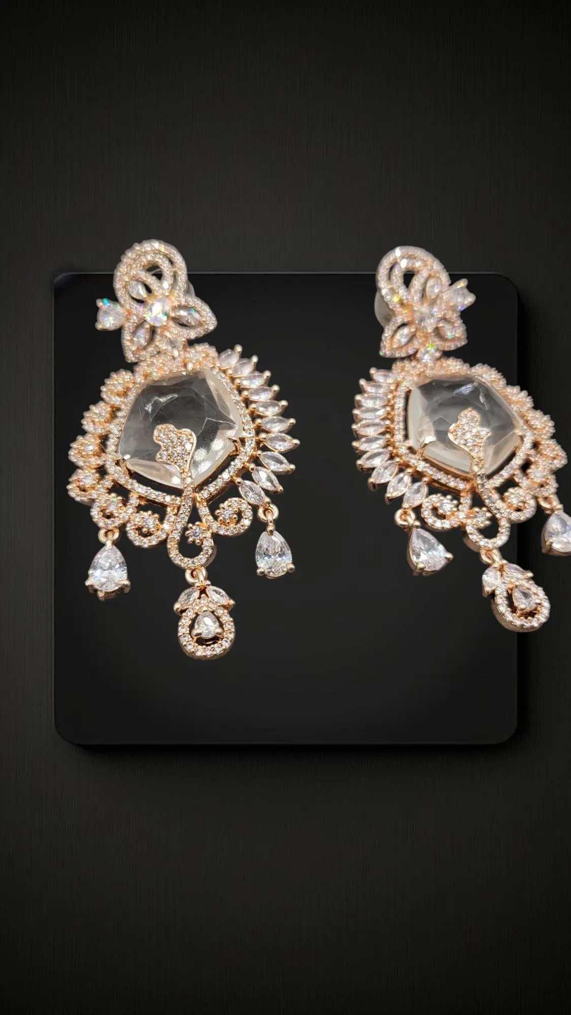 American Diamond earrings/rose gold earrings - image 3