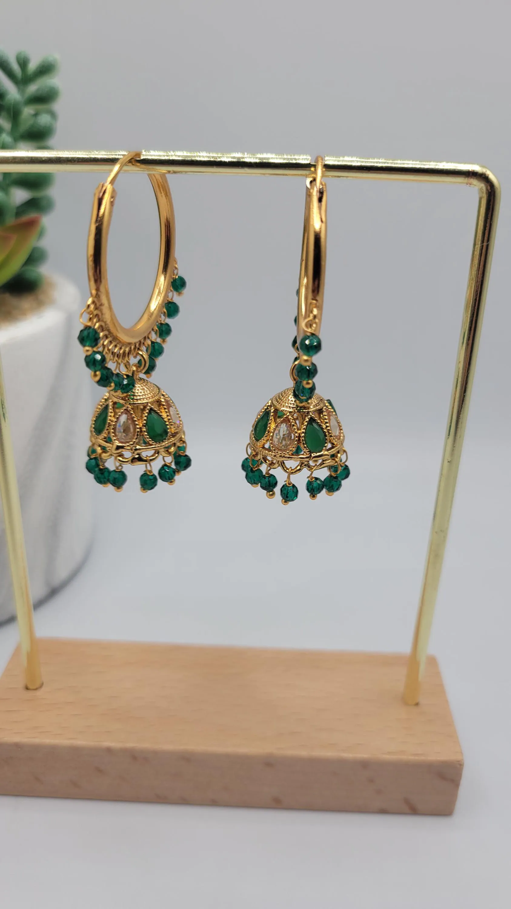 Gold plated bali/gold plated hoop earrings - image 5