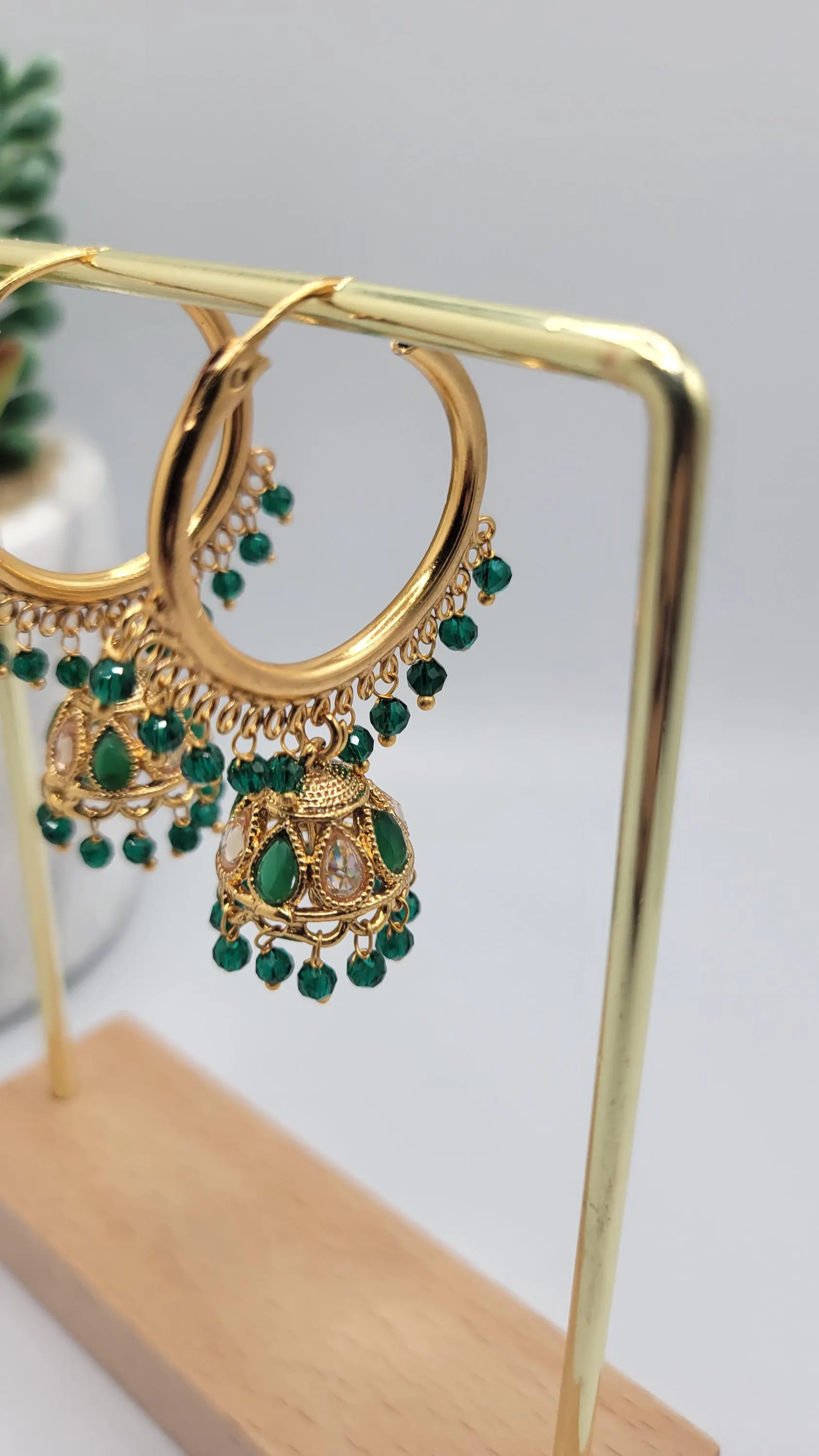 Gold plated bali/gold plated hoop earrings - image 3