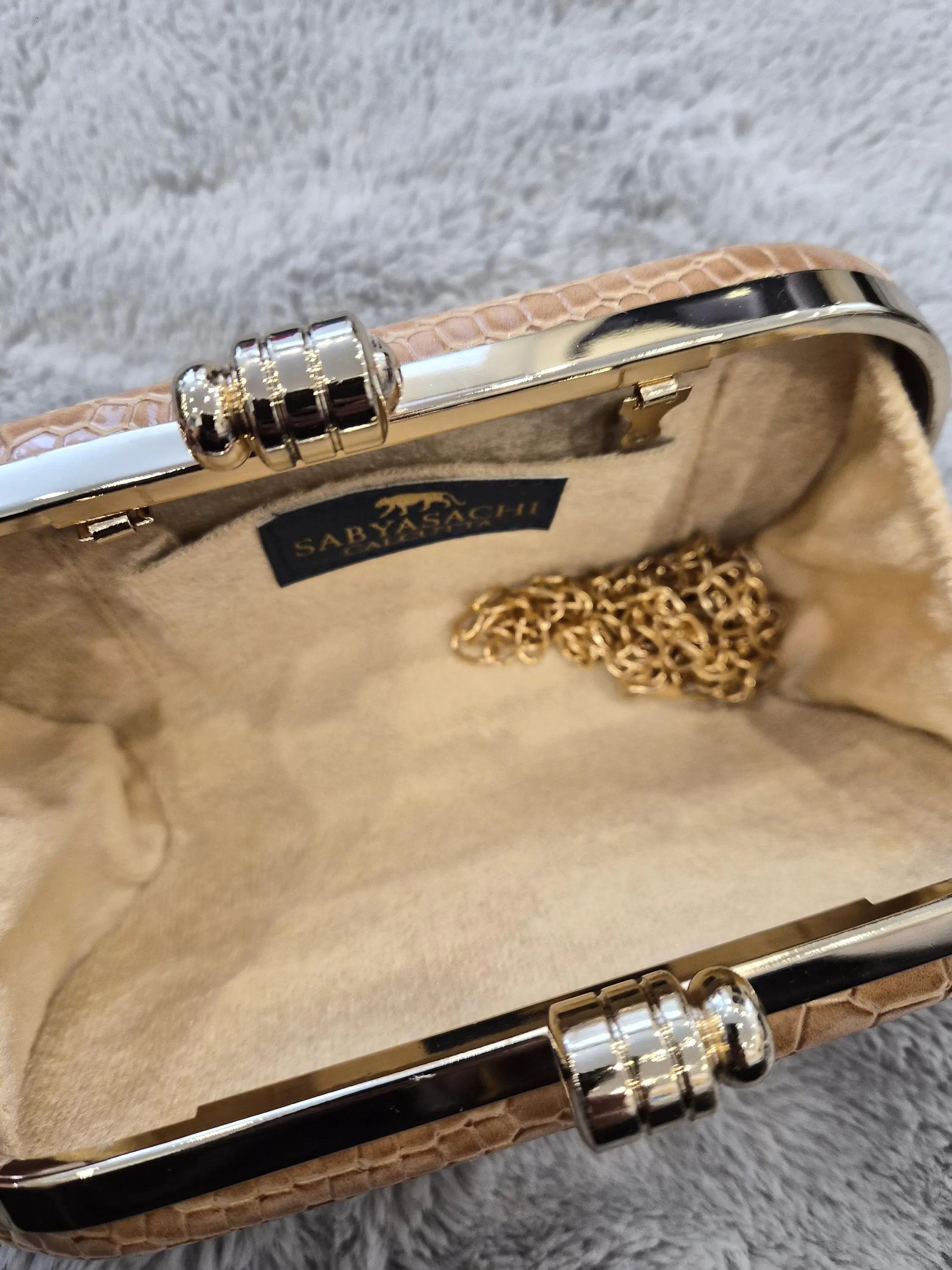 Sabyasachi-like clutch purse/caramel evening bag - image 4