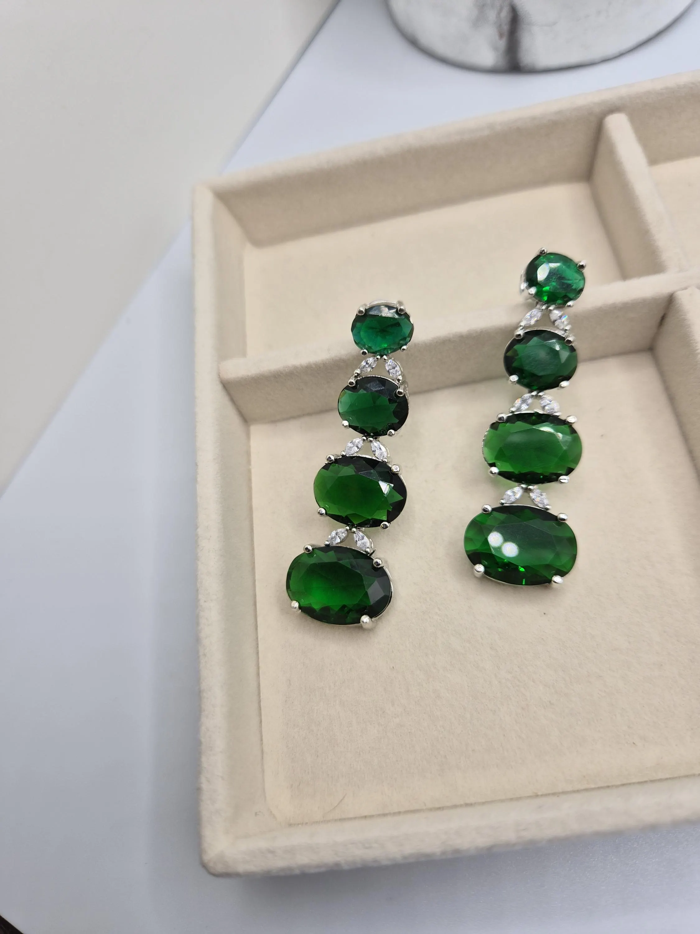 American Diamond dangle earrings - image 4