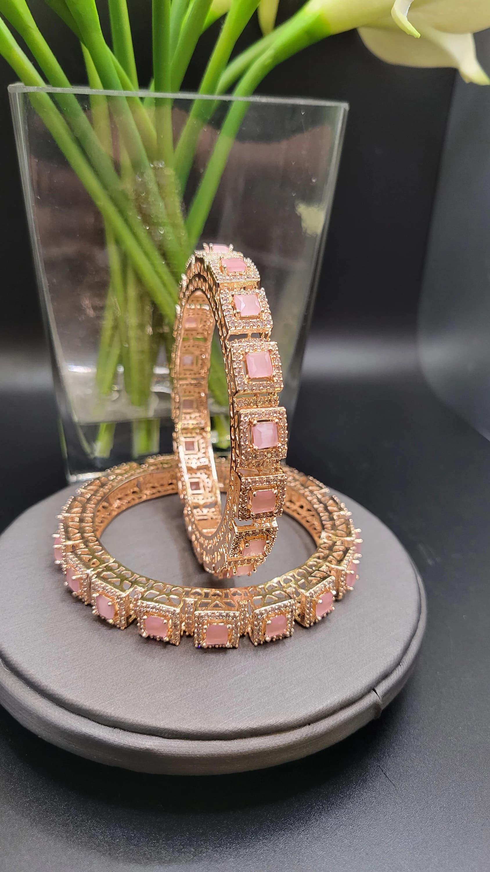 Pink AD bangles/kada bangles