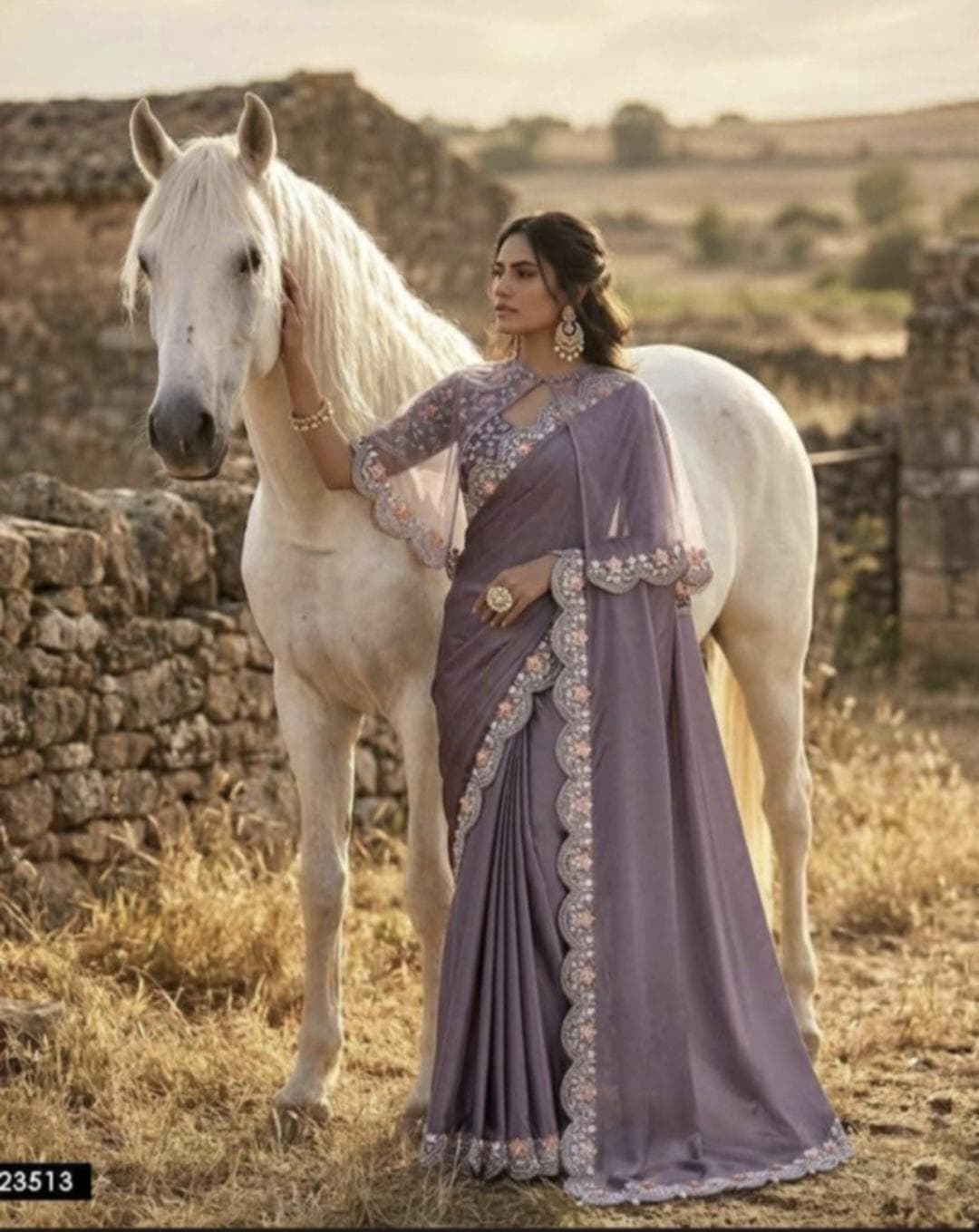 Saree with cape
