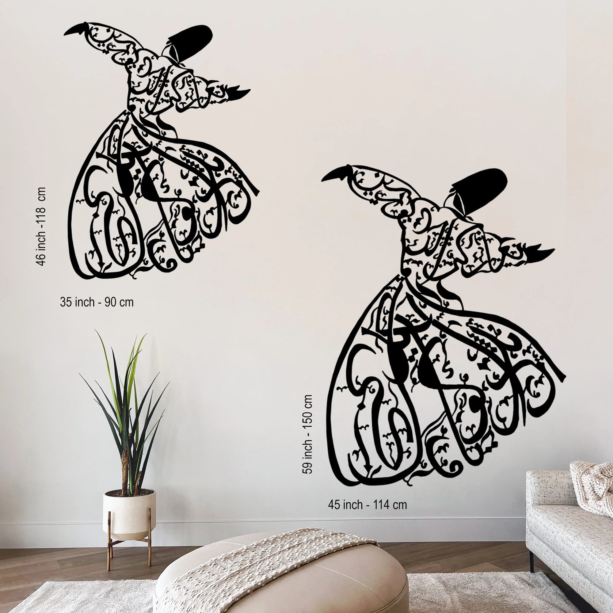 Metal Wall Art Islamic Mevlana Rumi Decor, Whirling Dervish, Arabic Calligraphy, Sufi Art, Darwish Muslim Gift, Ramadan Decoration Gift